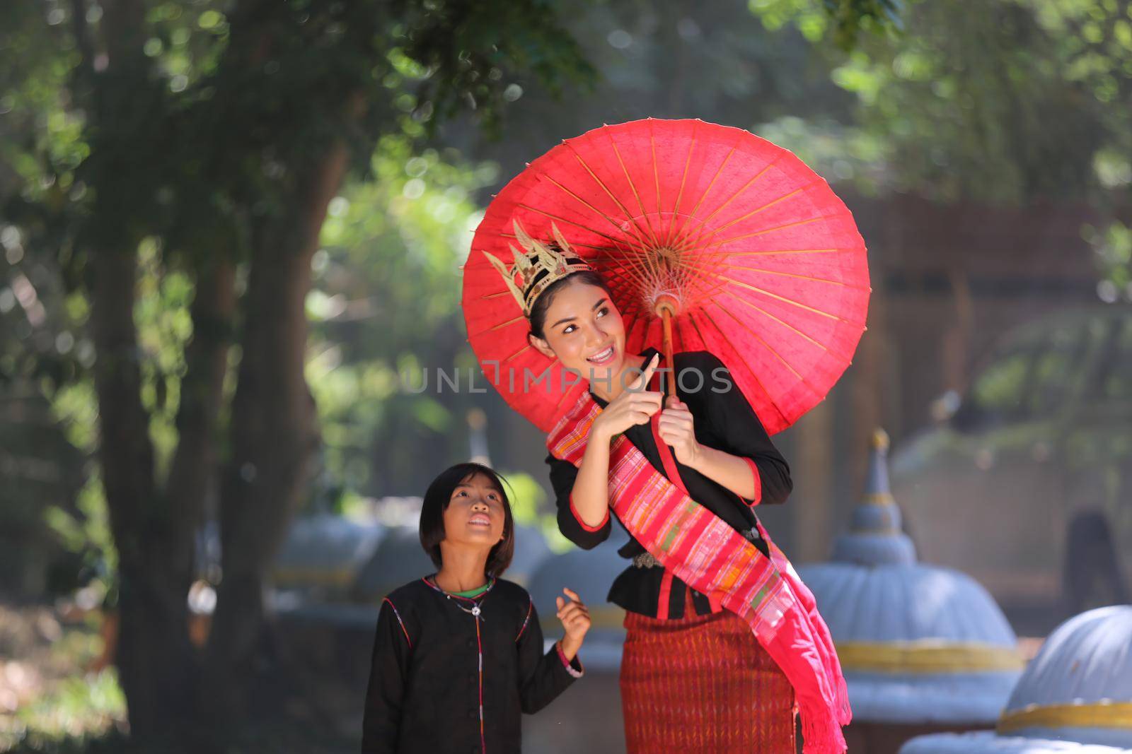 Elephant with Asian girl