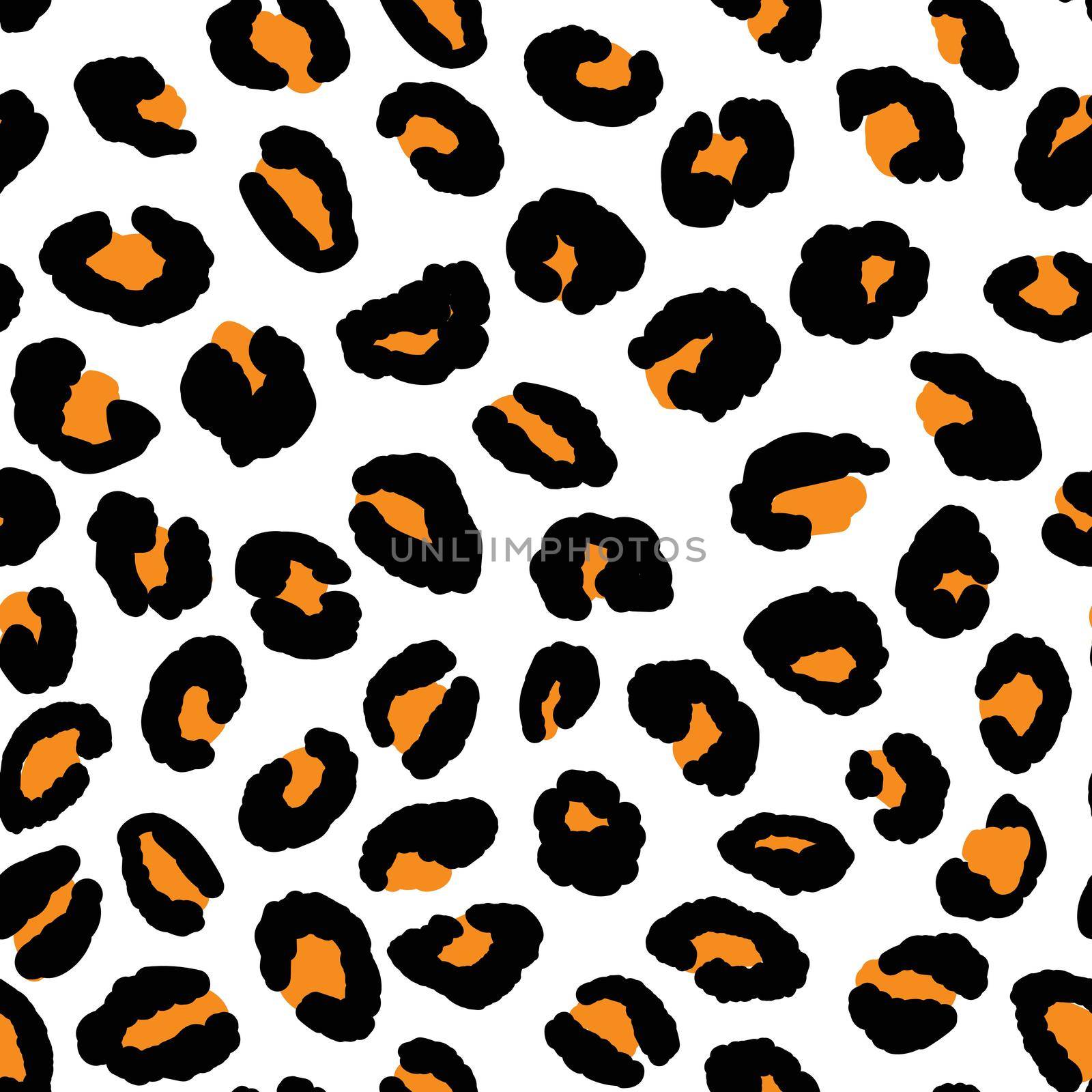 Abstract modern leopard seamless pattern. Animals trendy background. Black and white decorative vector illustration for print, card, postcard, fabric, textile. Modern ornament of stylized skin by allaku