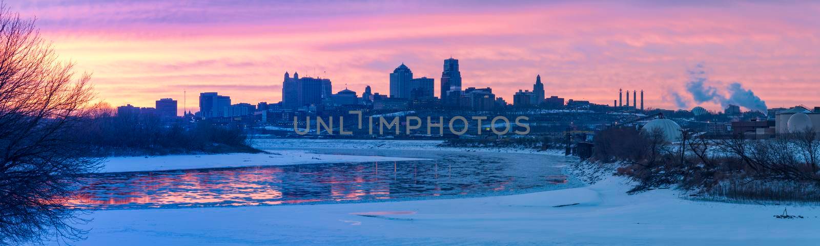 Kansas City panorama at sunrise  by benkrut