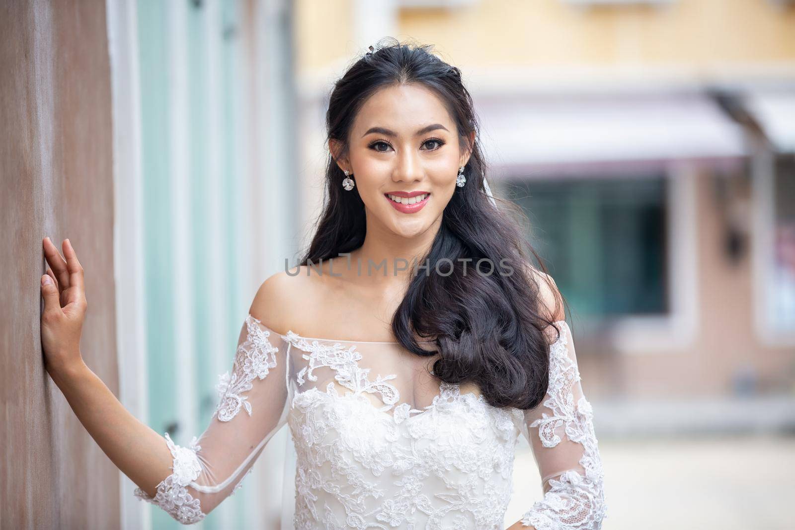 Portrait of real women with fashion hairstyle white cloth standing on street, Young millennial hipster stylish diverse women, real women, empowerment women for women's day concept
