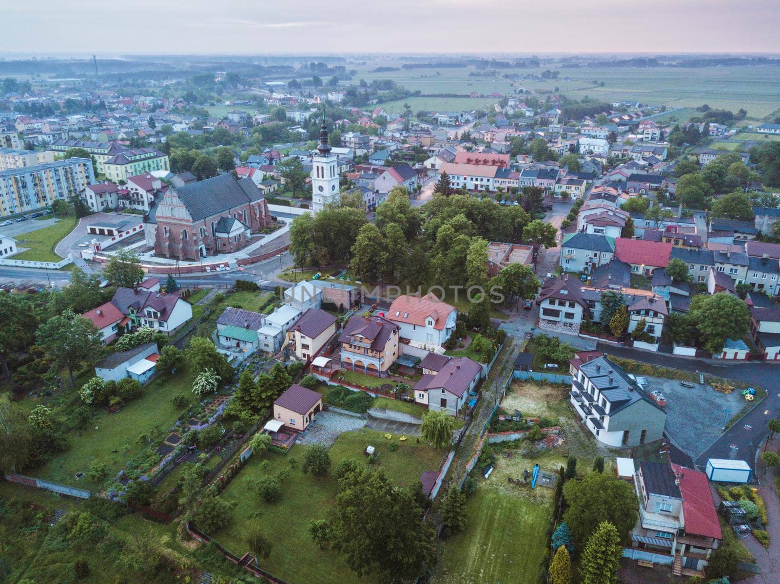 Panorama of Uniejow. Uniejow, Lodzkie, Poland.