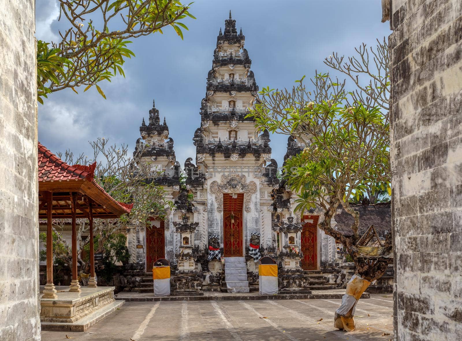 entry to Hindu Temple near village Kampung Toyapakeh in Nusa Penida island, Bali, Indonesia