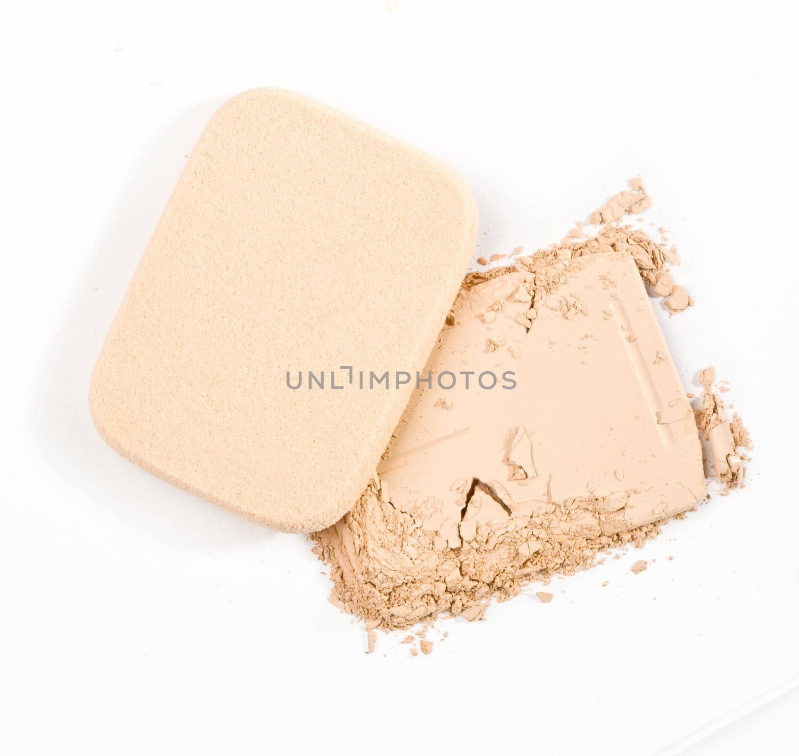 make-up powder on white background