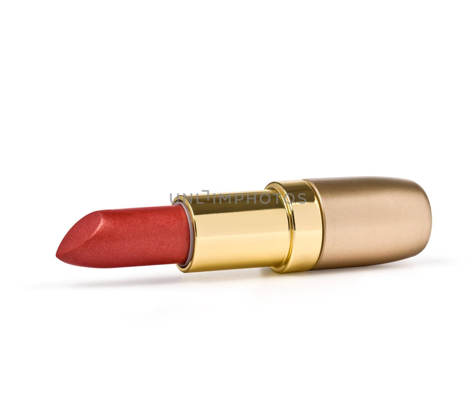 close up of a lipstick on white background with clipping path