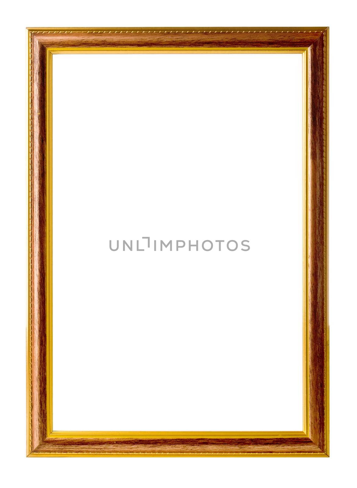 wooden frame with a gold rim