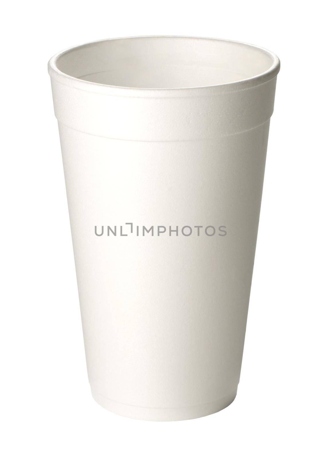 close up of coffee cup on white background with clipping path