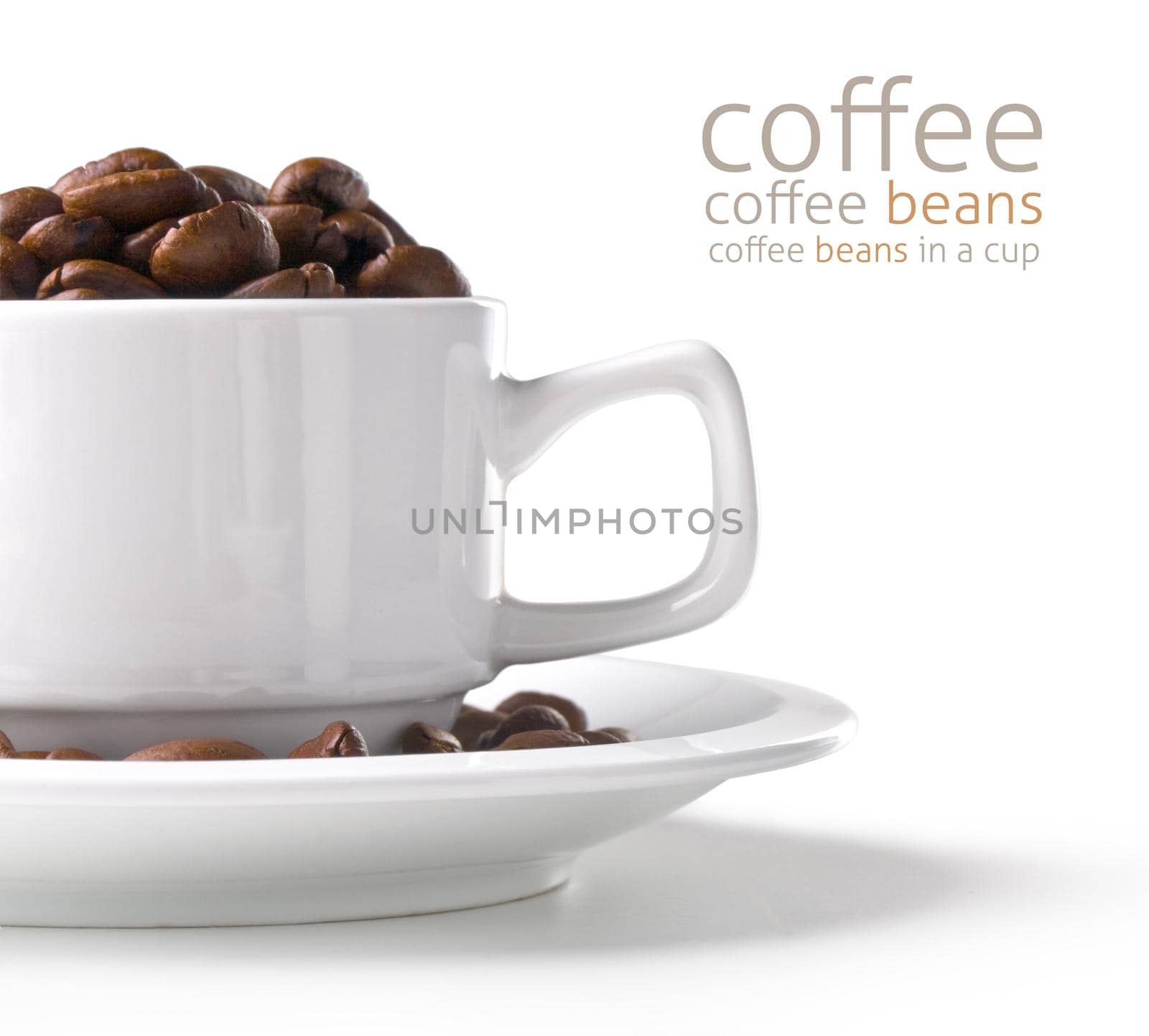 coffee beans in a cup  by kornienko