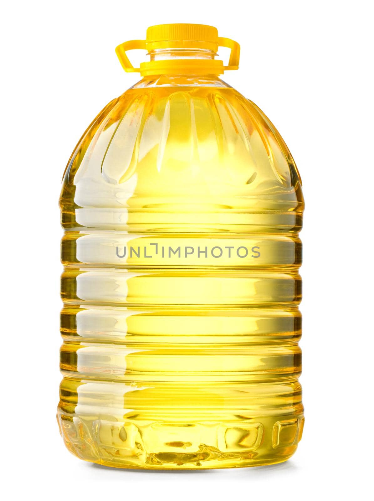 bottle oil plastic big on white background