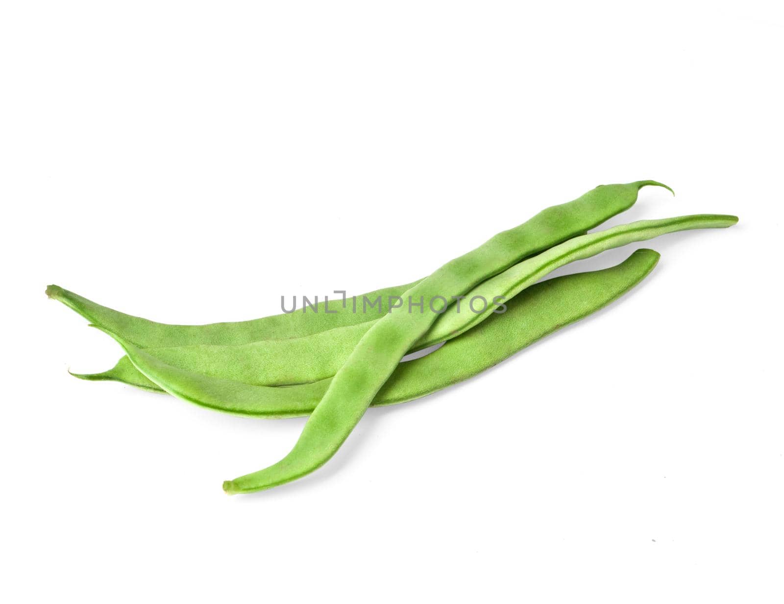 Green beans isolated on white.With clipping path