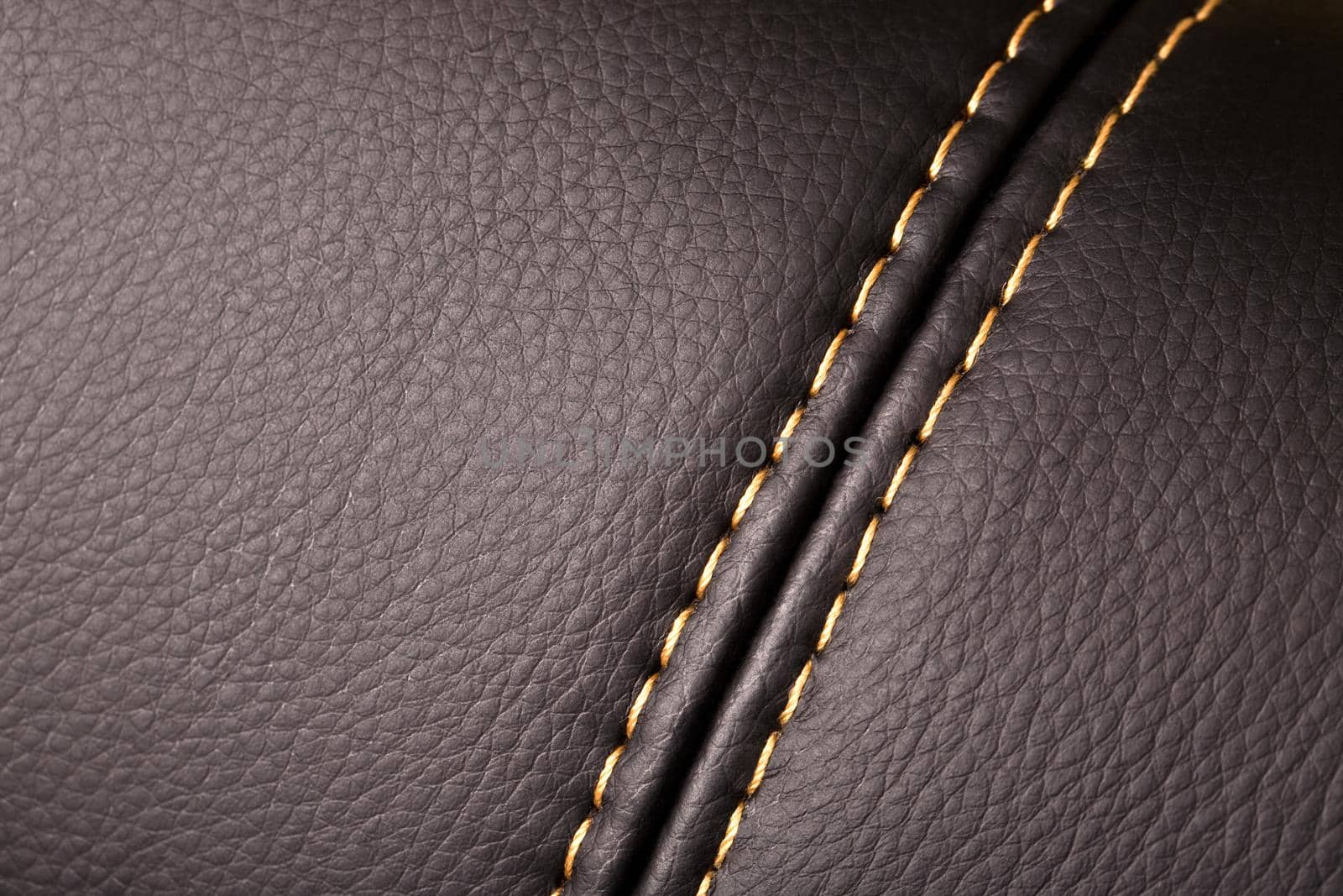 Seam on leather product (close up)