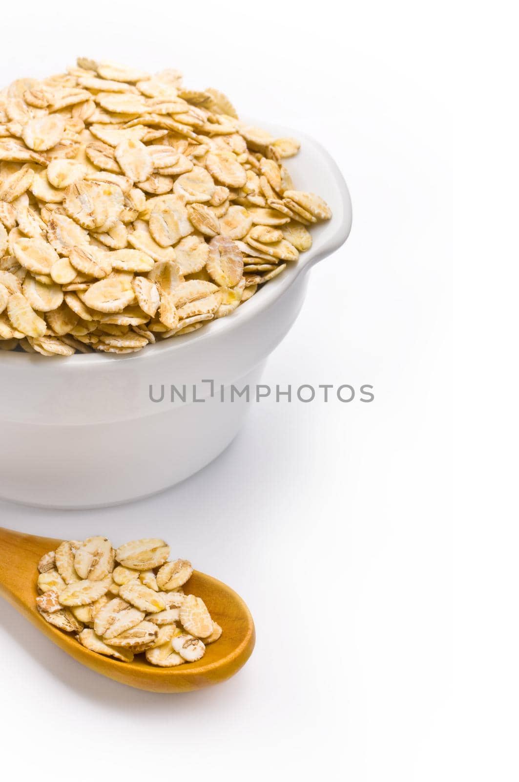 Cereal bowl on white background.
