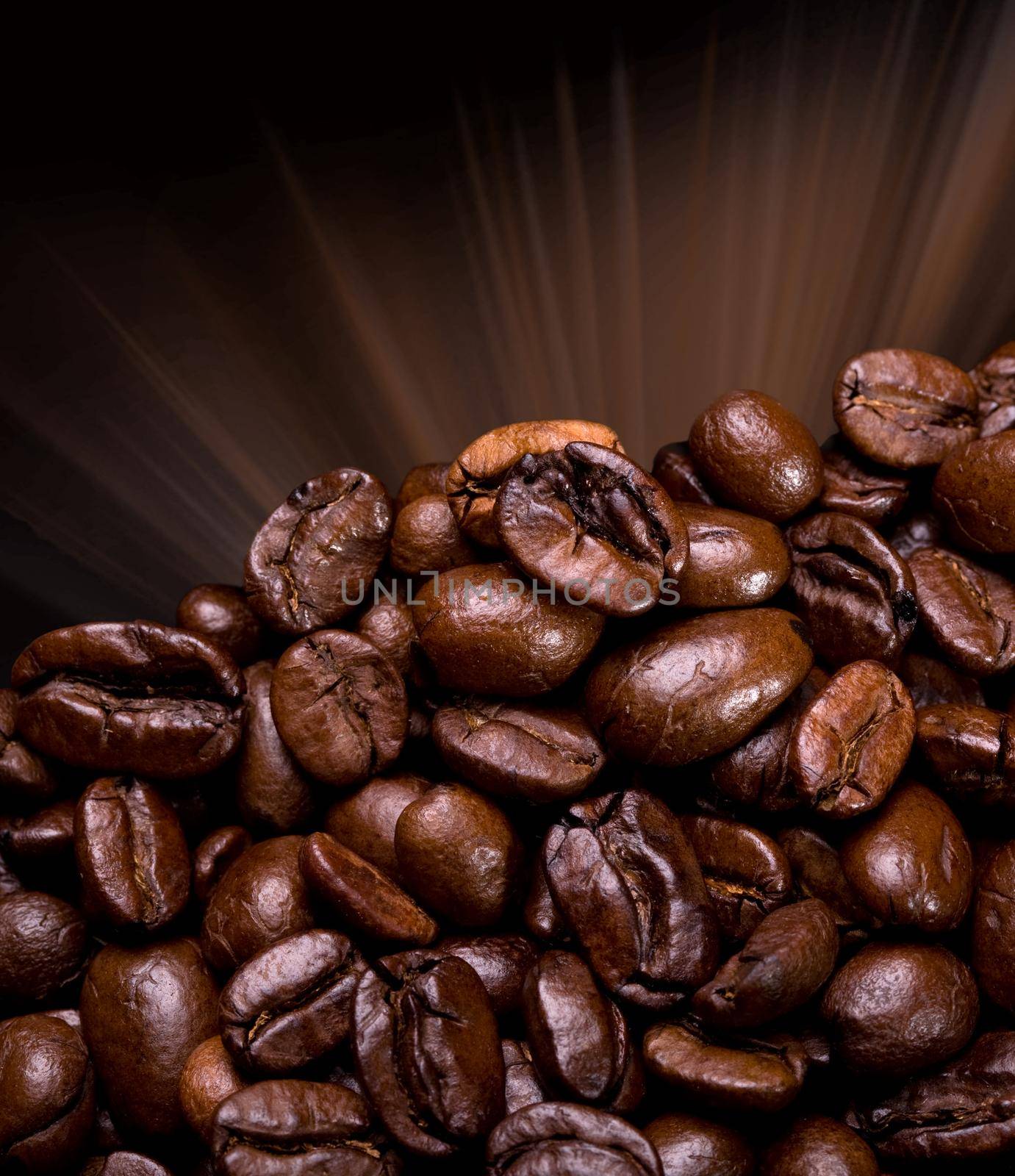 coffee beans on a dark background