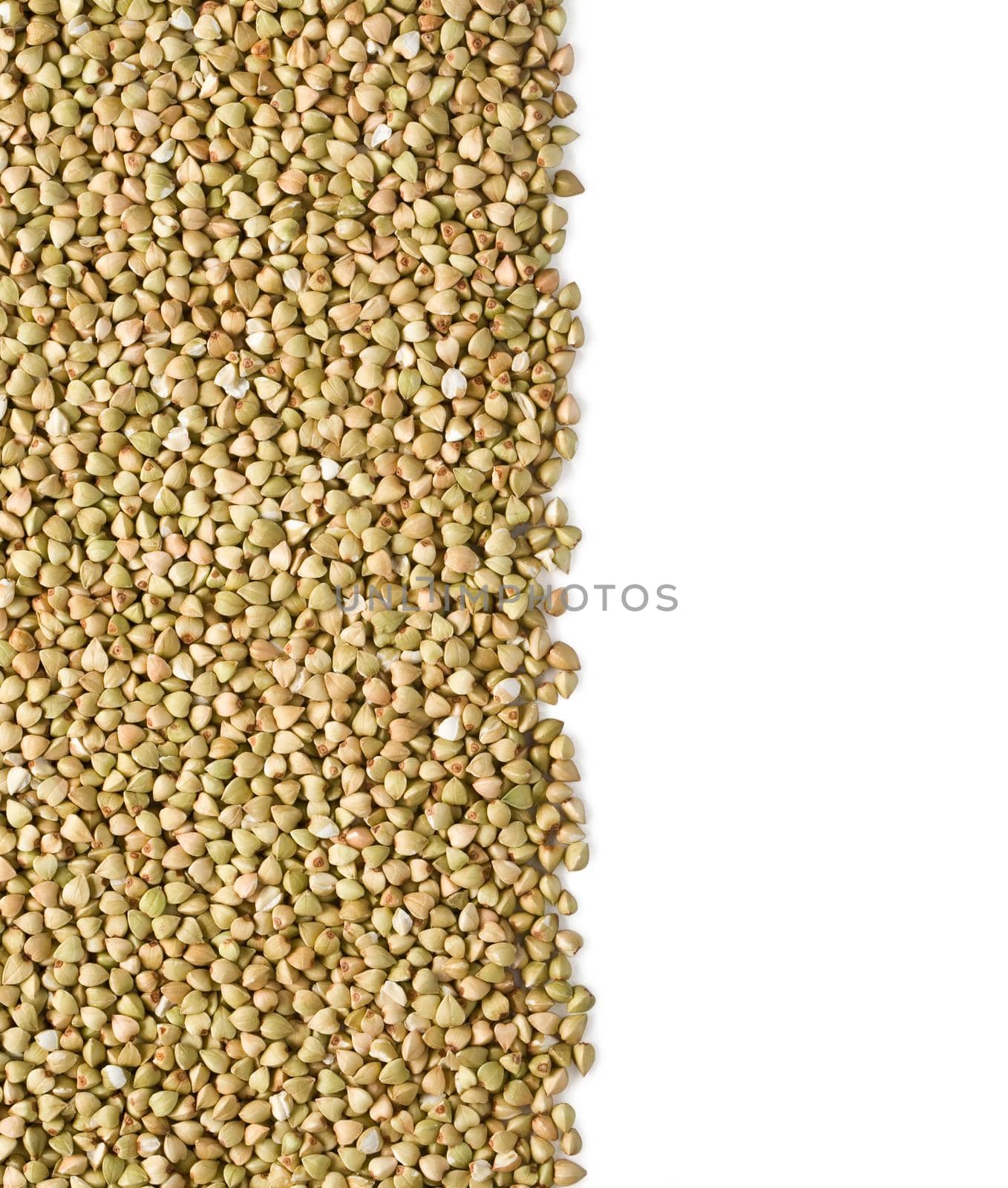 green buckwheat on white background with clipping path