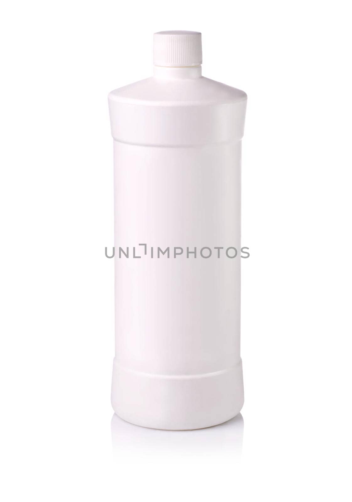 White plastic bottle isolated on white