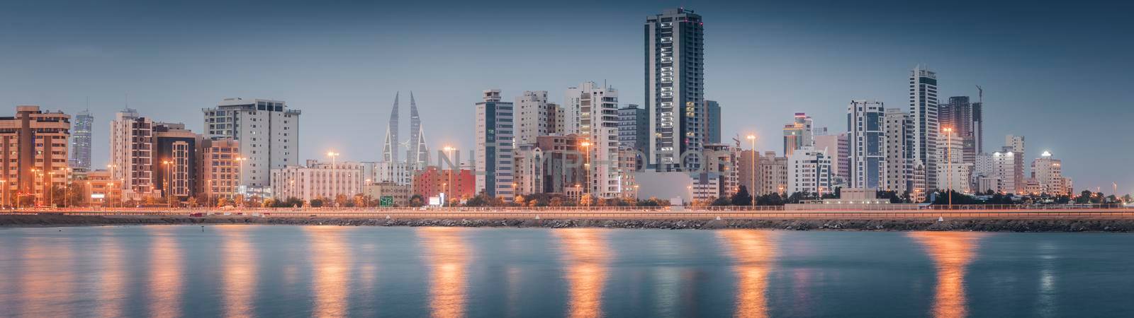 Panoramic view of Juffair and Manama by benkrut