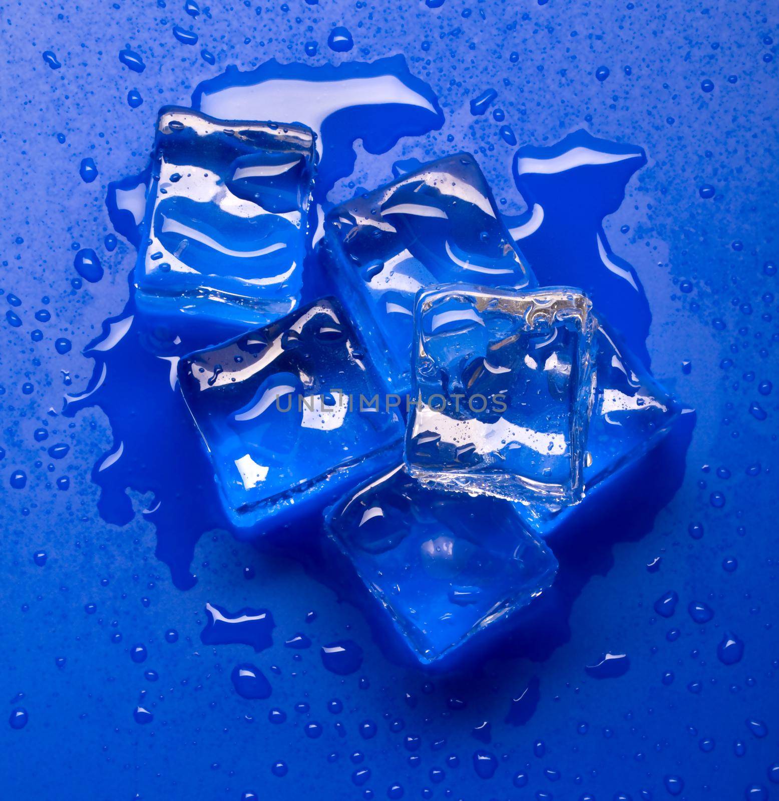 blue ice cubes