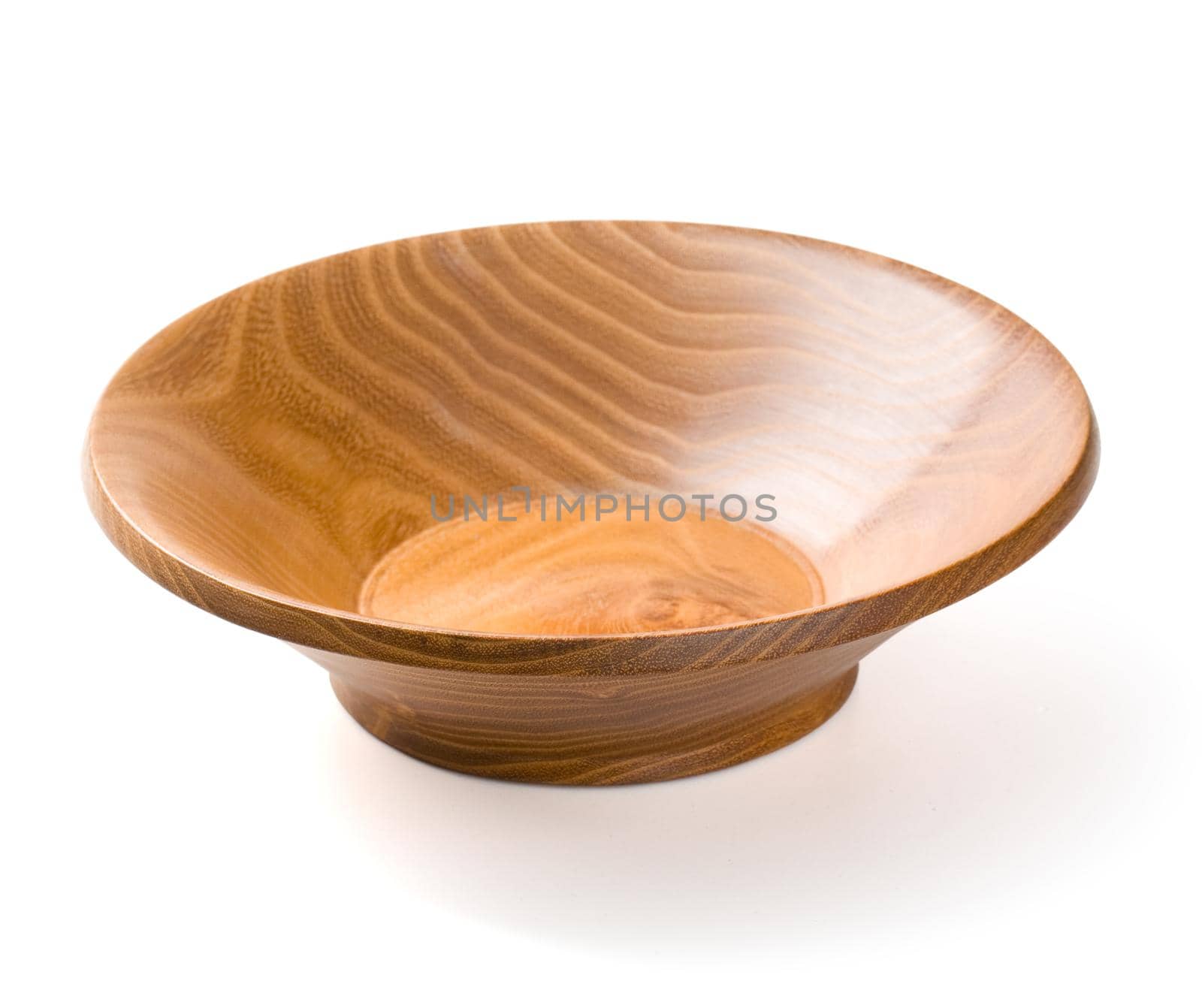 wooden plate  on a white background. Clipping path