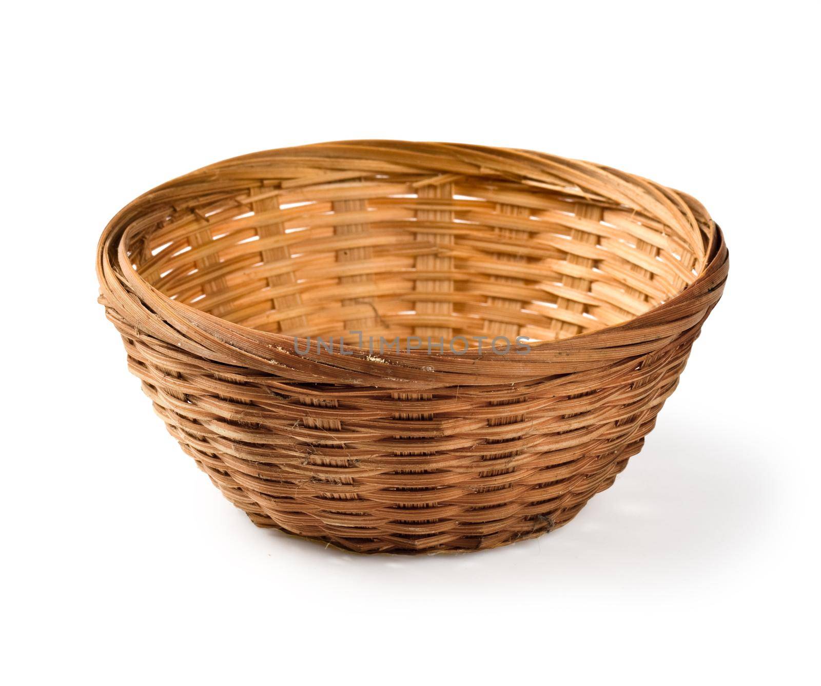 wicker basket  on a white background