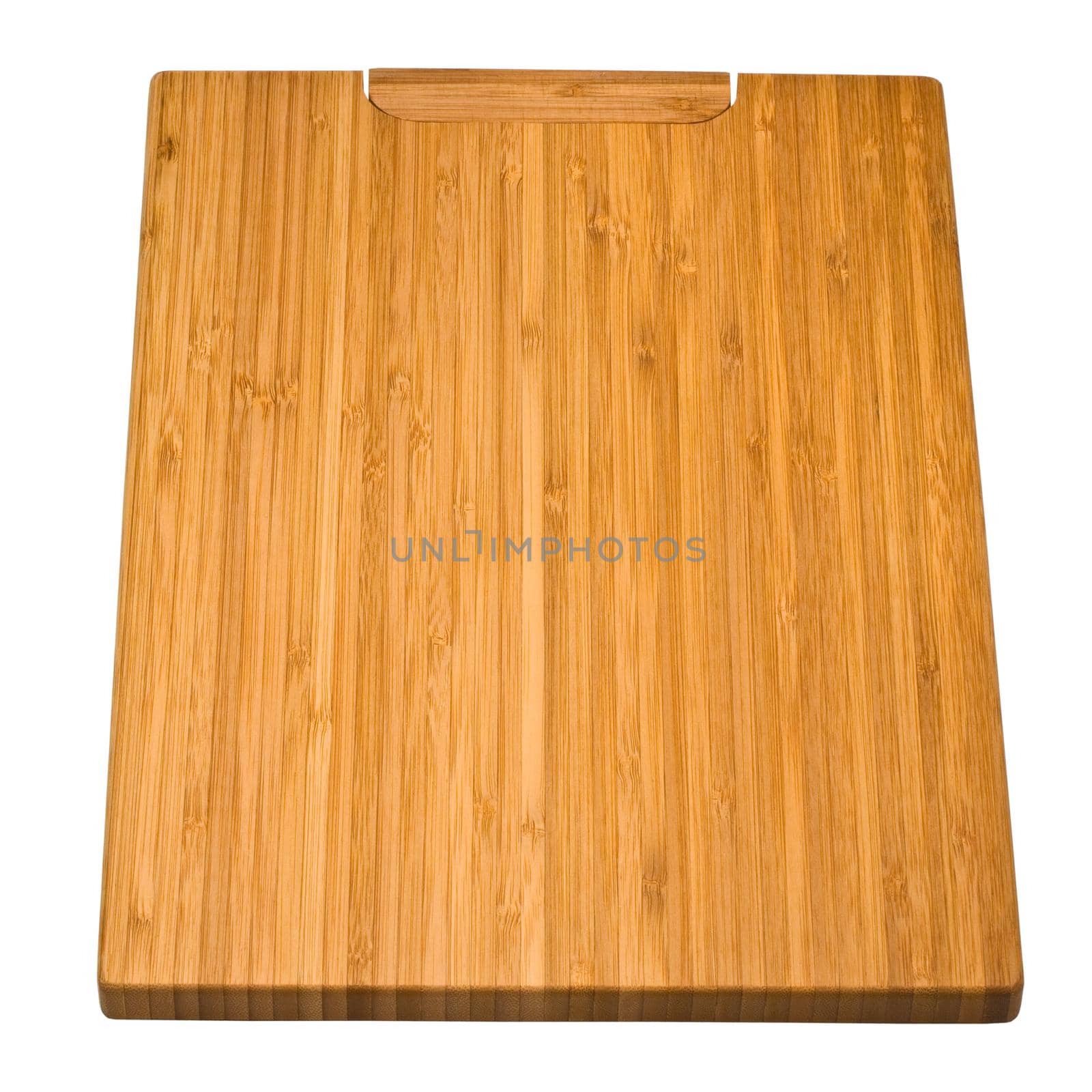 kitchen bamboo cutting board isolated on a white background