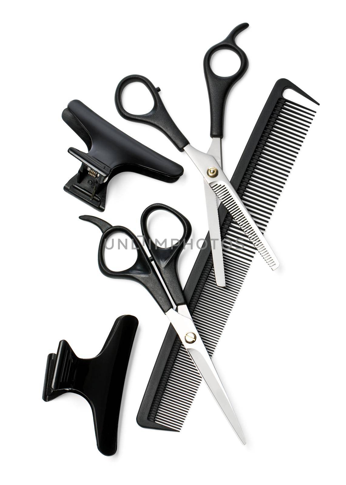 Scissors, Thinning shear on white background. With clipping path