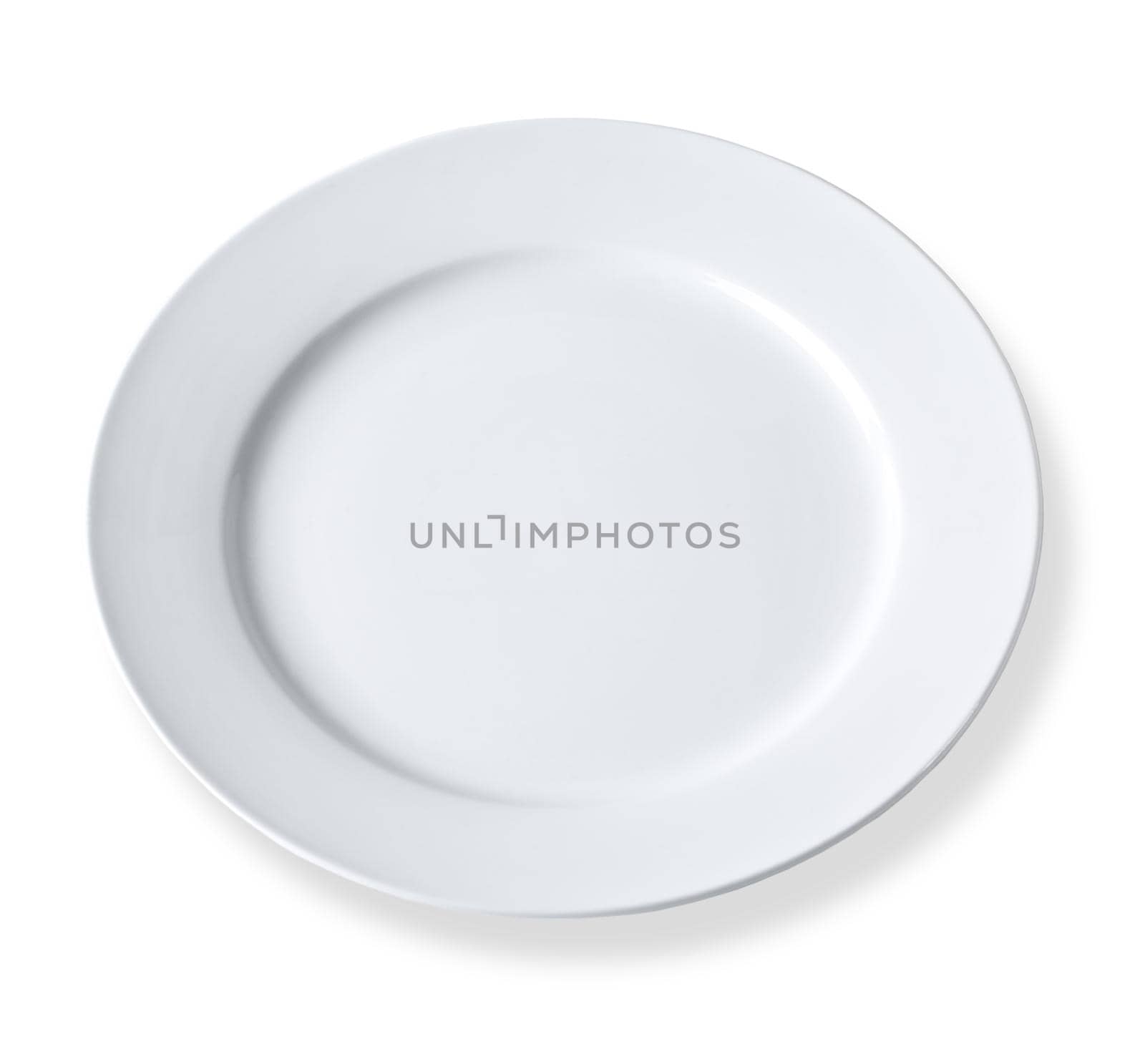 Empty plate isolated on a white background, with clipping path