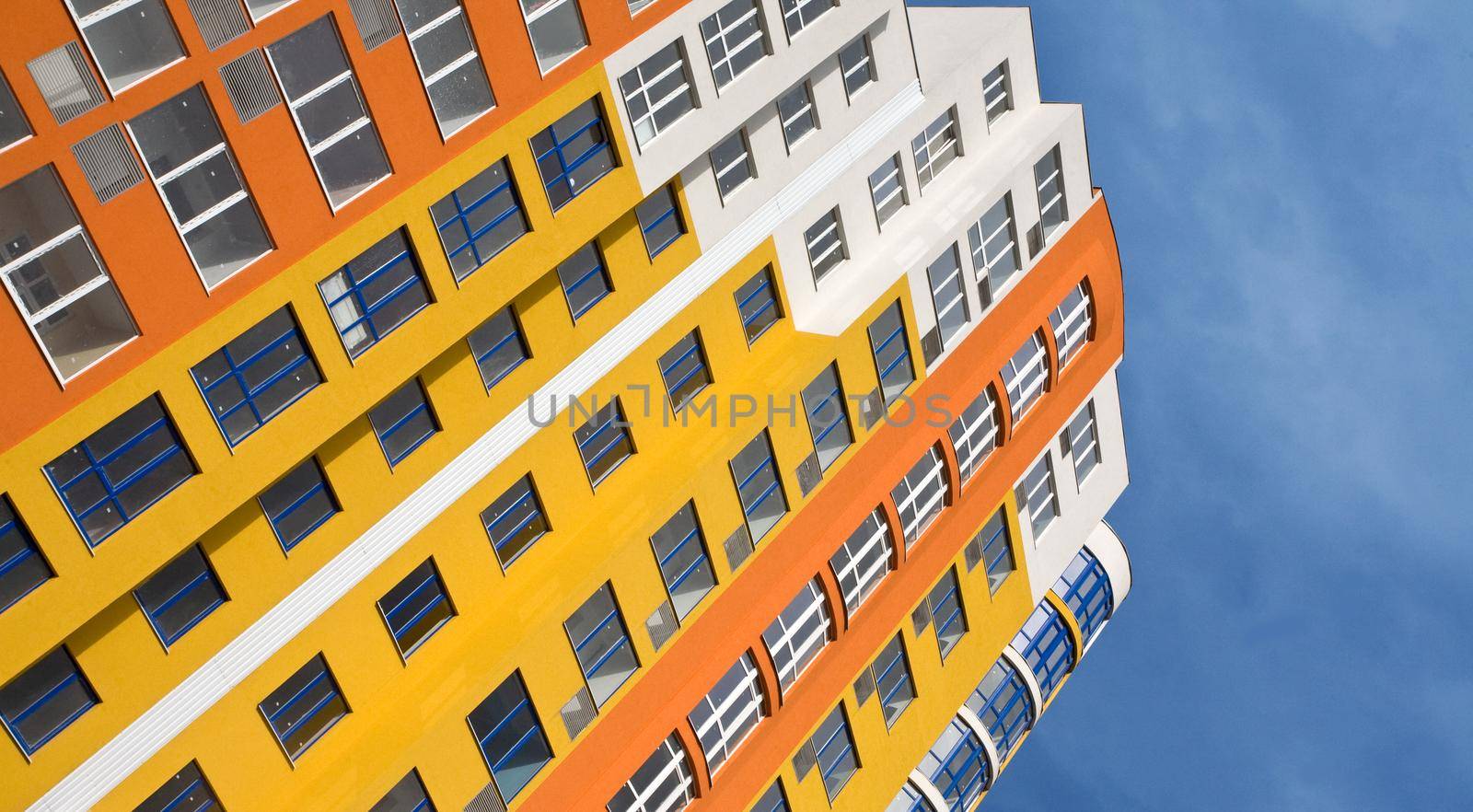 New apartment building over blue sky