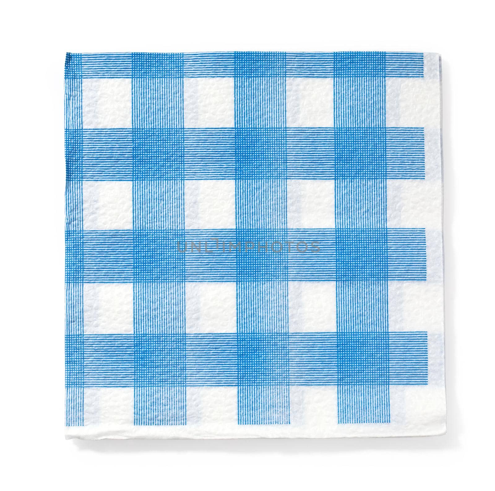 blue paper napkin on a white background