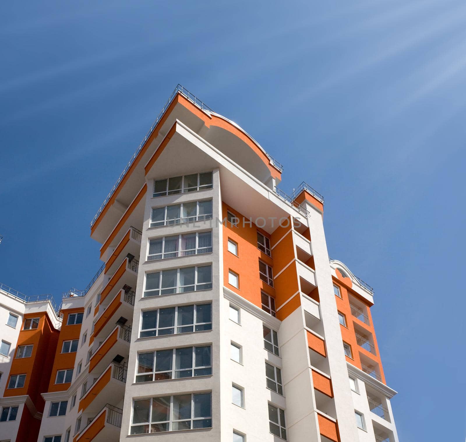 New apartment building over blue sky