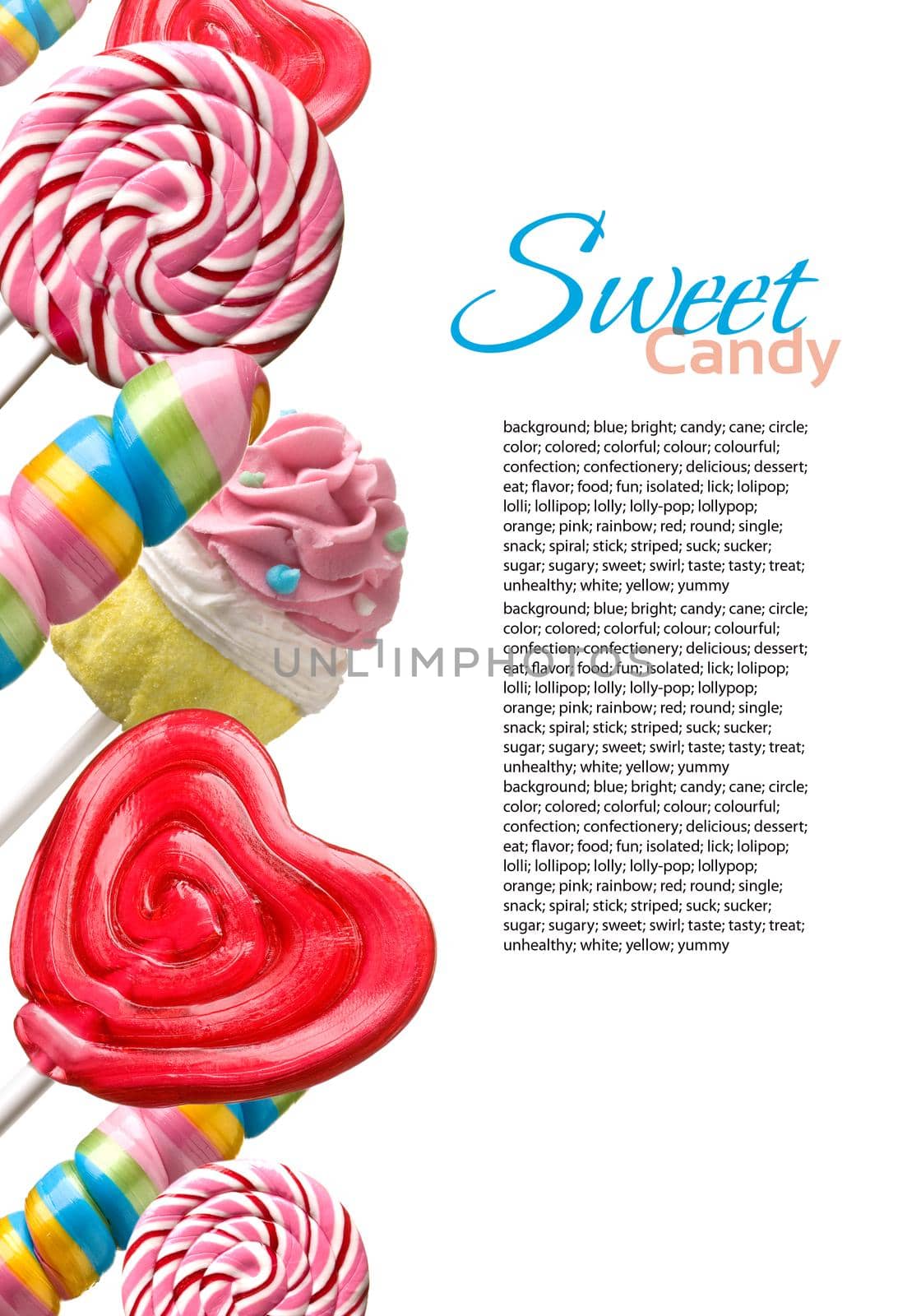 Colourful lollipop isolated on the white background