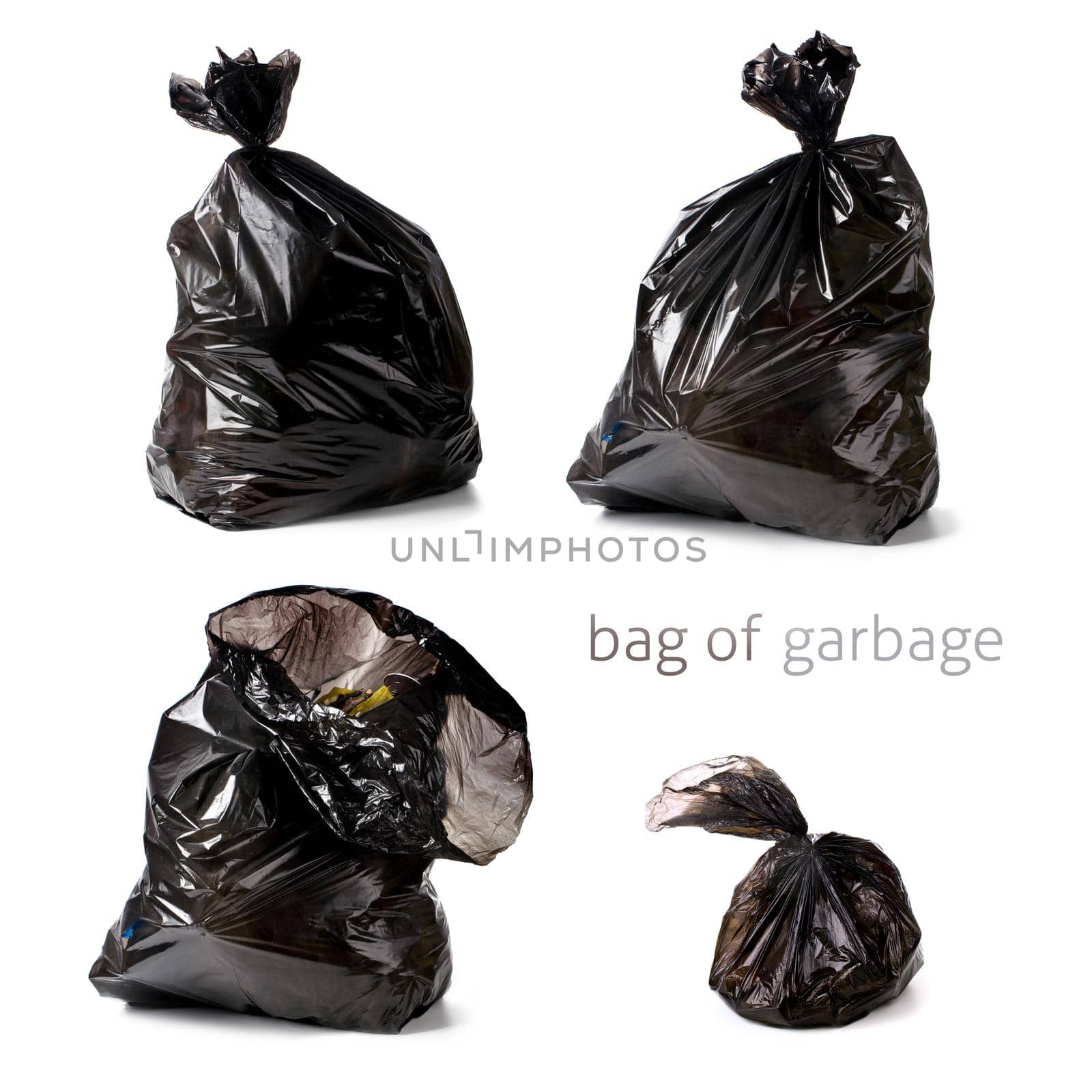 Garbage bags isolated on a white background