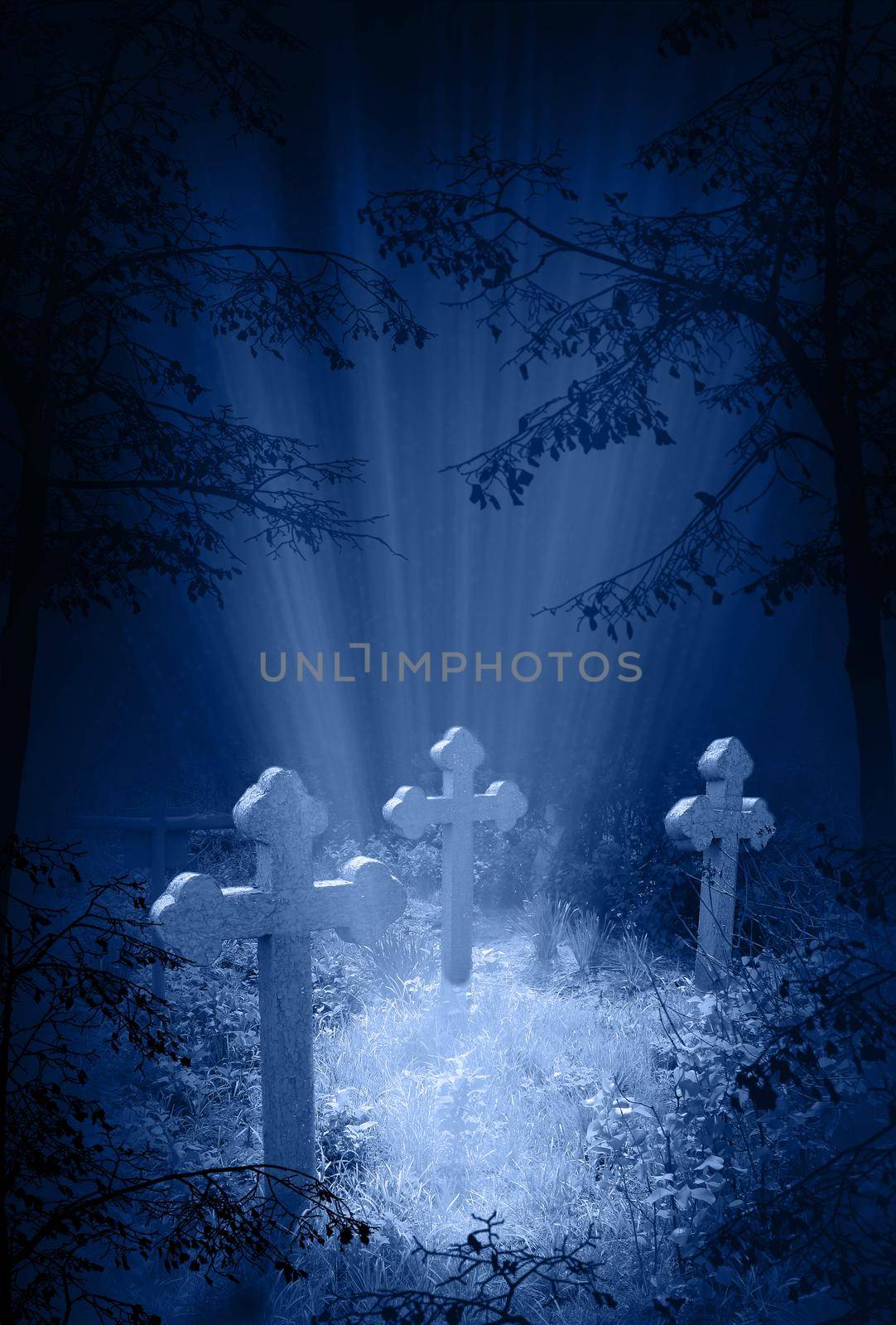 mystic glow in the cemetery by kornienko