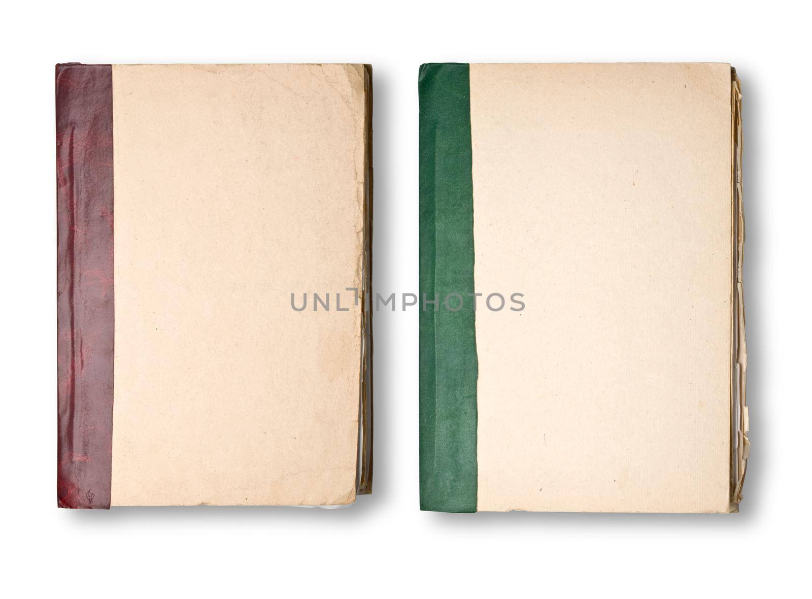 Two Old Book Cover isolatedd on white background