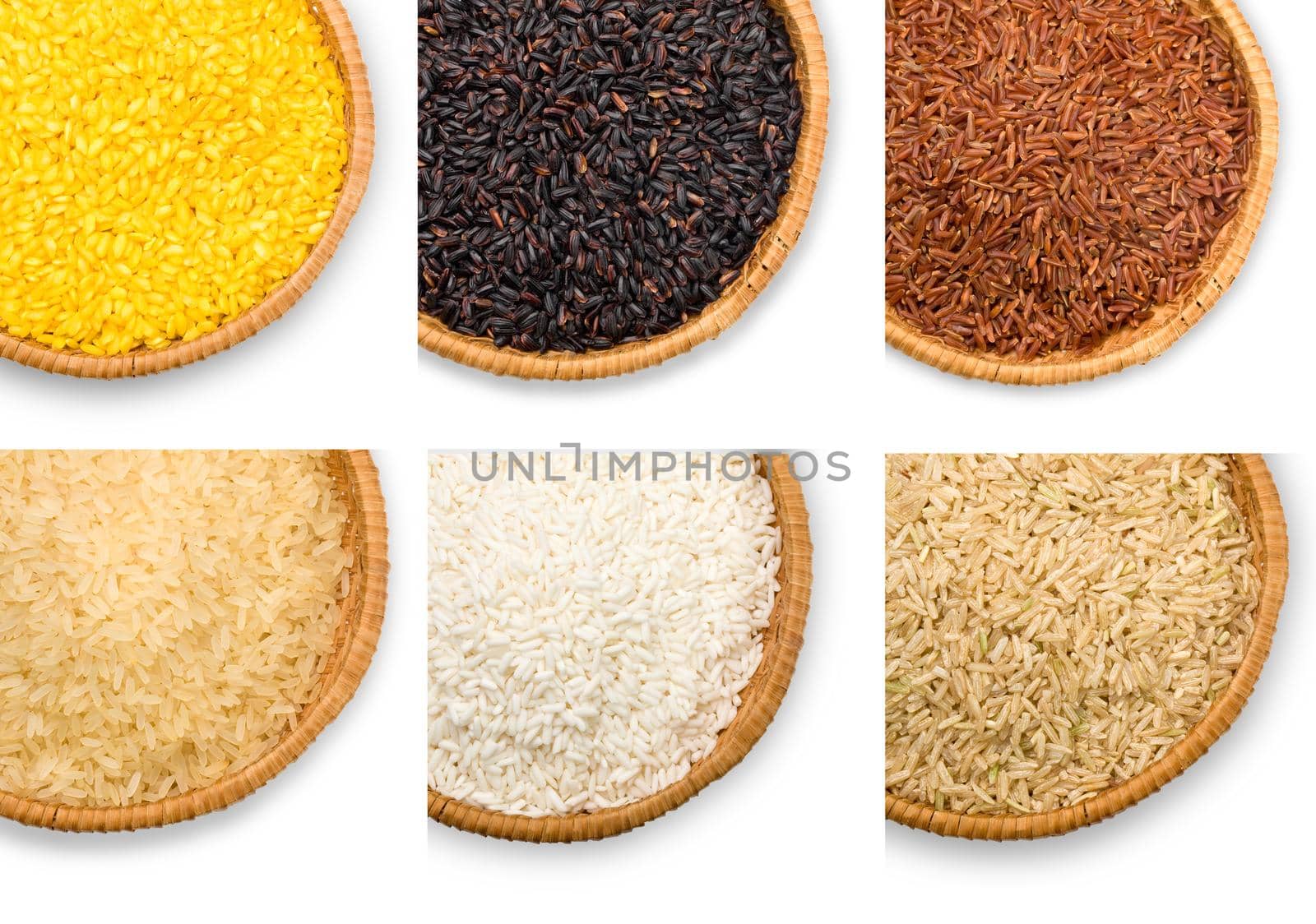  set of rice  on a white background