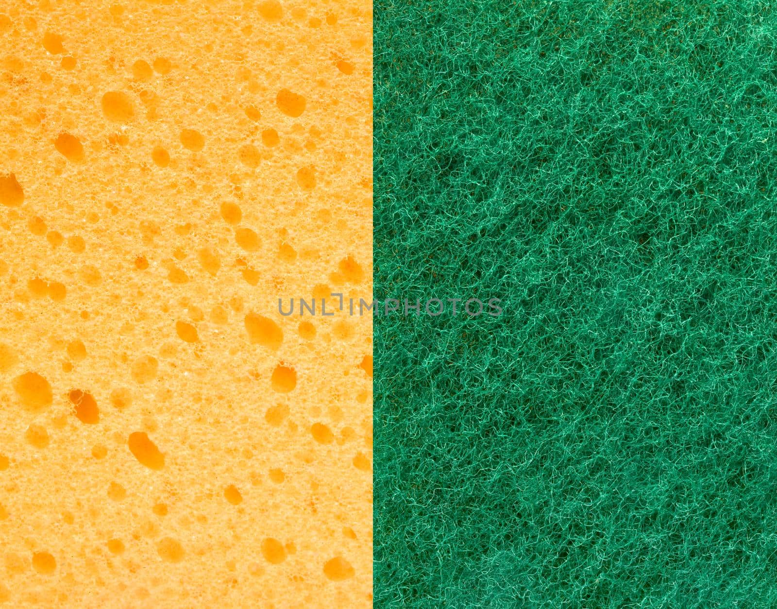 Yellow and green sponge texture for background.