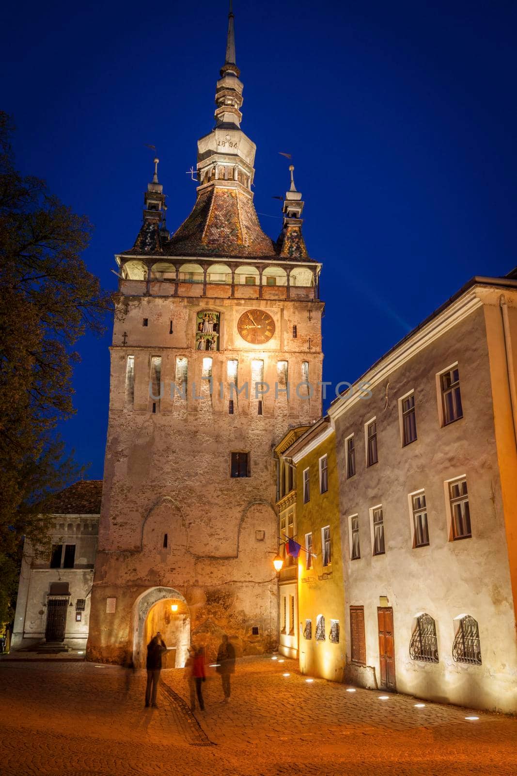 The Clock Tower in Sighisoara. Sighisoara, Mures County, Romania.