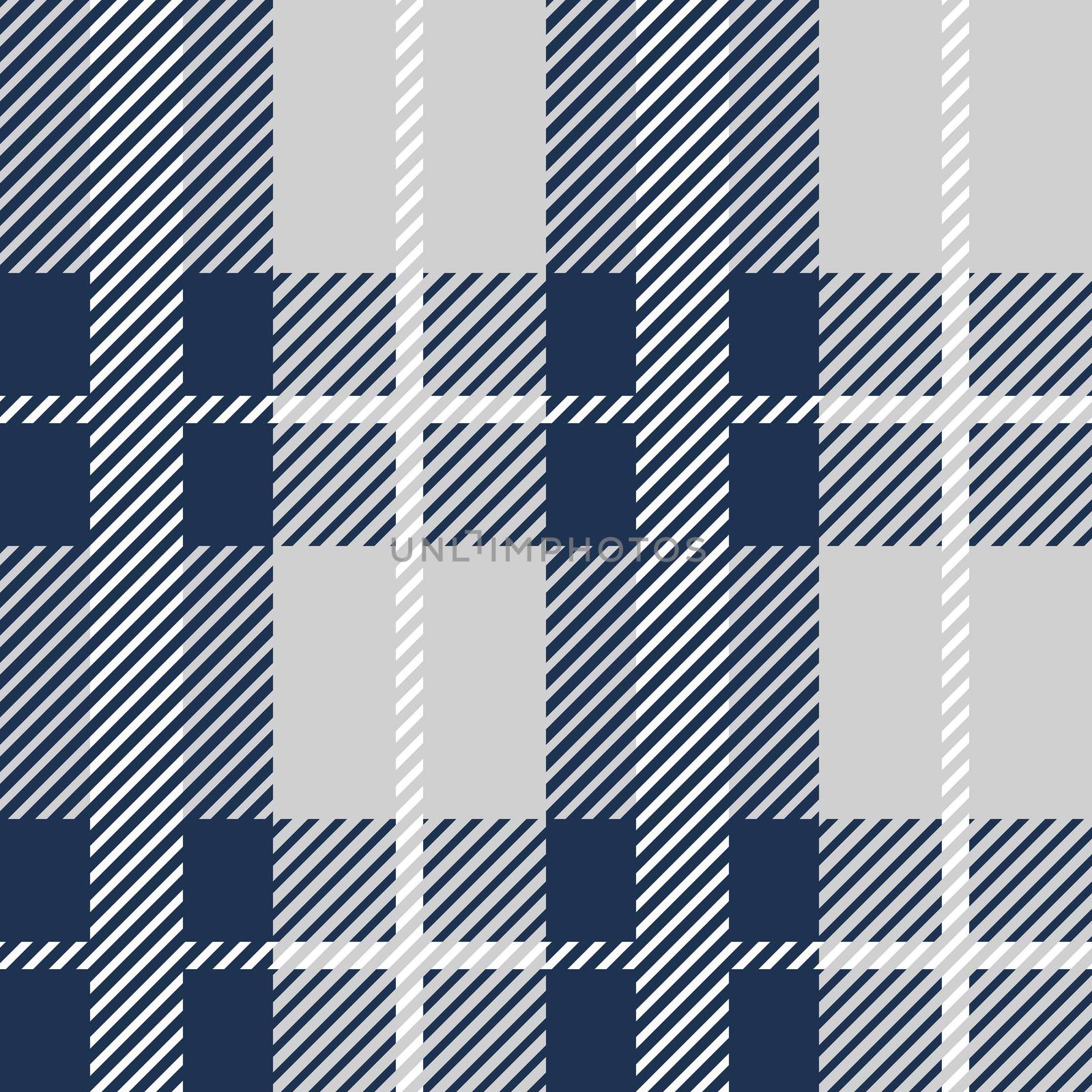 Blue and grey Scotland textile seamless pattern. Fabric texture check tartan plaid. Abstract geometric background for cloth, card, fabric. Monochrome graphic repeating design. Modern squared ornament