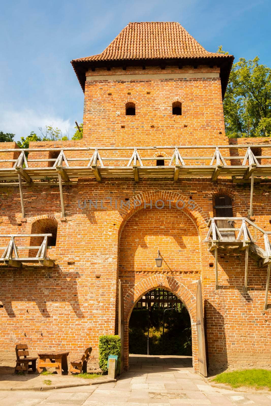 Walls around Basilica in Frombork. Frombork, Warmian-Masurian, Poland.