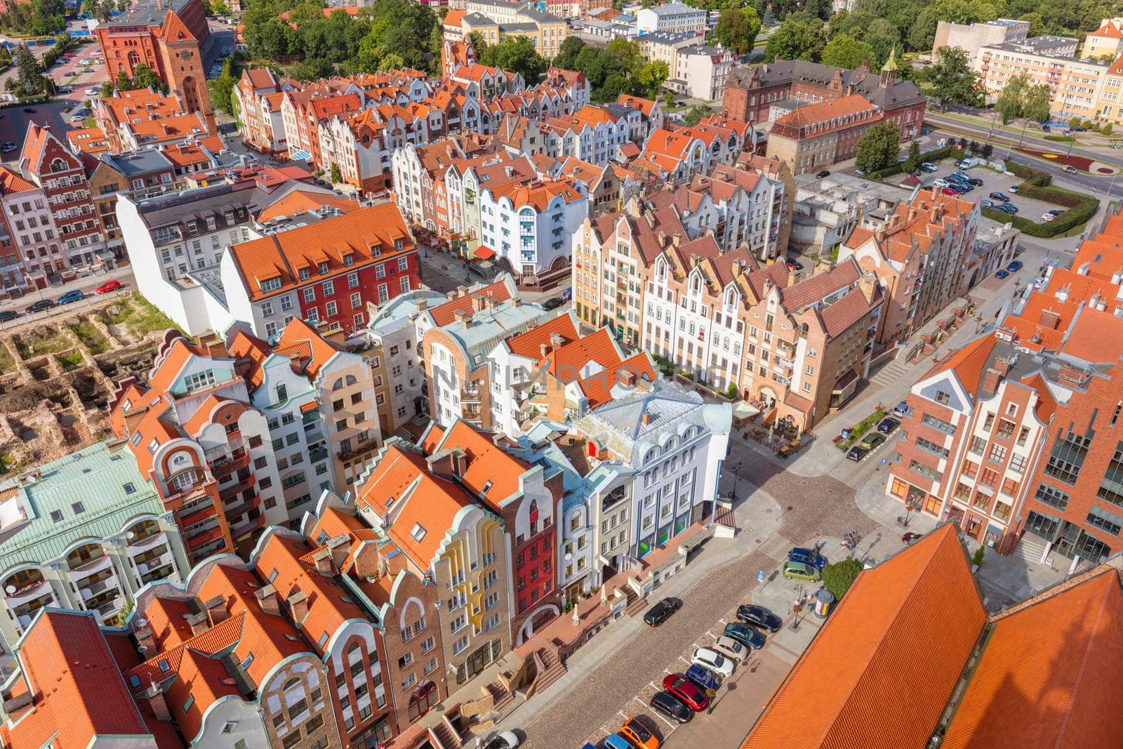 Aerial view of Elblag. Elblag, Warmian-Masurian, Poland.