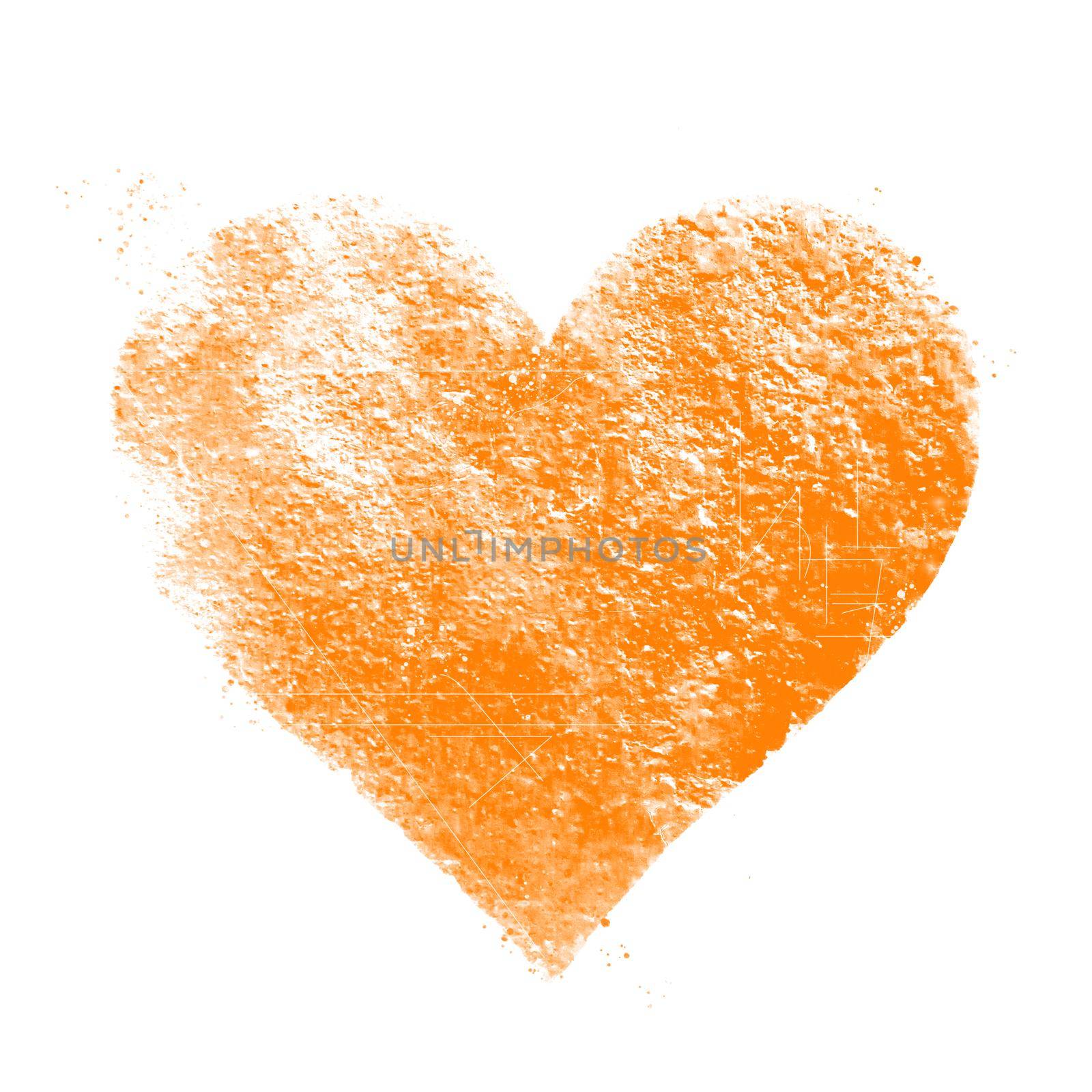 Vintage orange heart. Great for Valentine's Day, wedding, scrapbook, grunge surface textures.