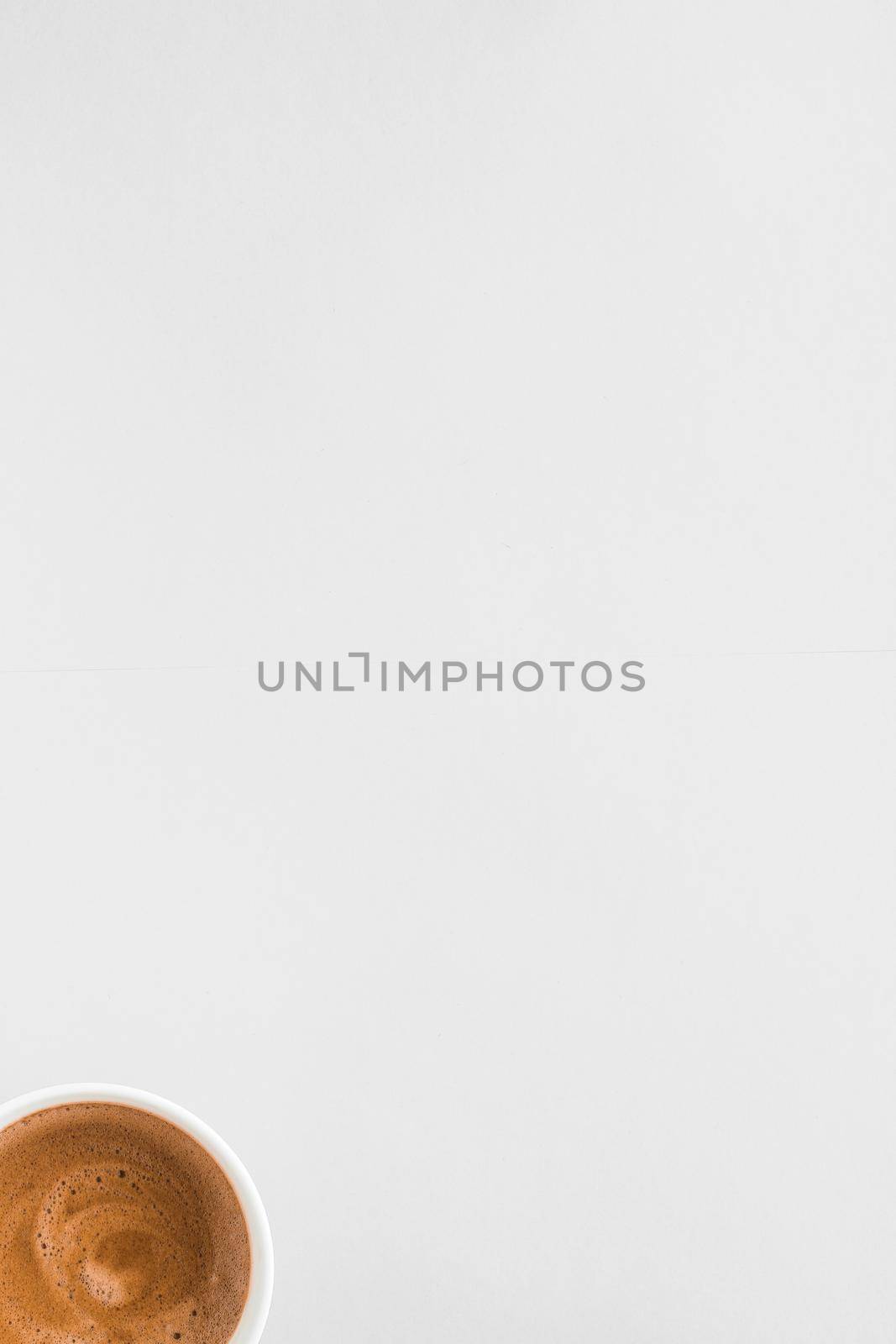 Drinks menu, italian espresso recipe and organic shop concept - Cup of hot french coffee as breakfast drink, flatlay cups on white background