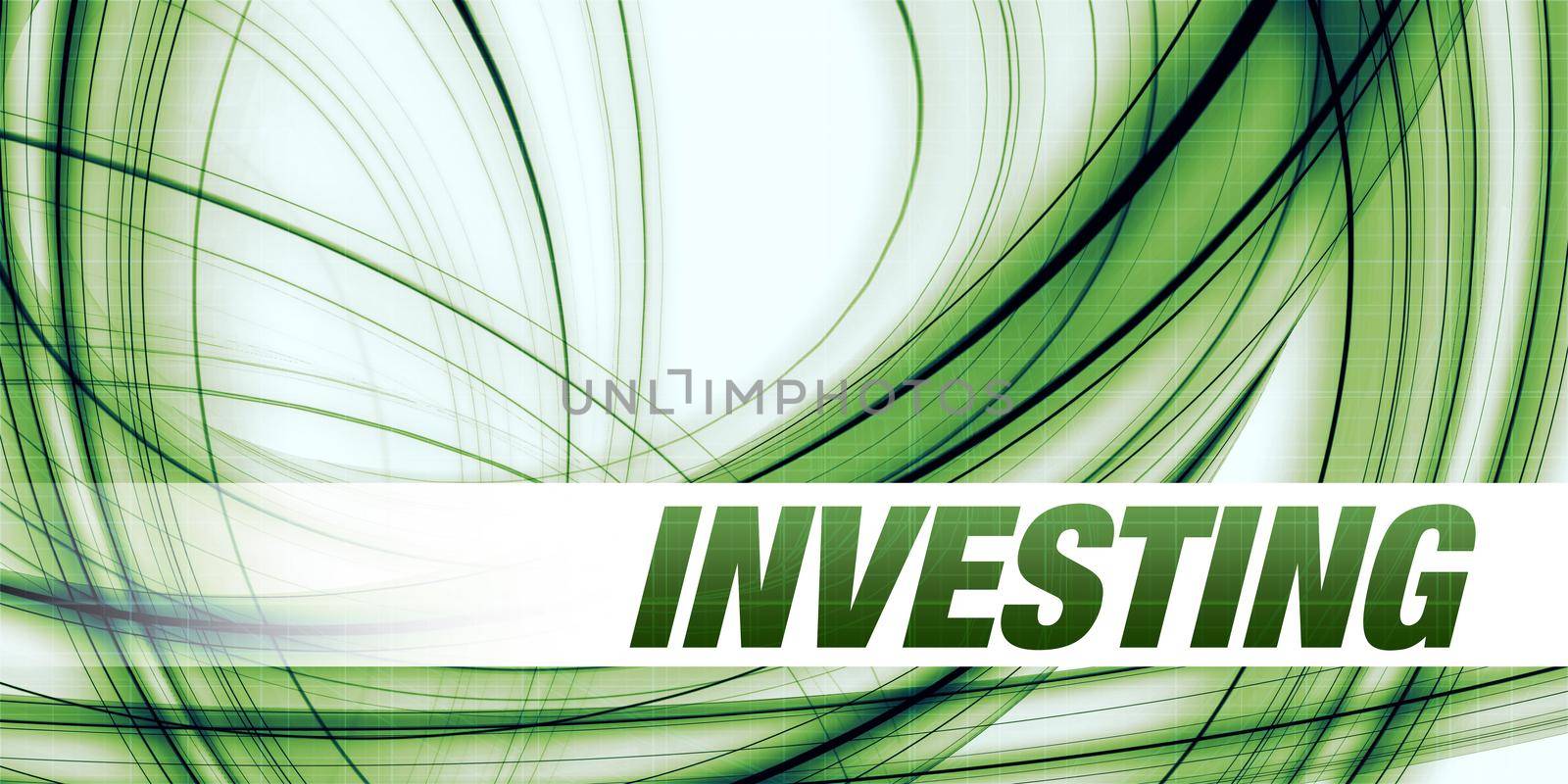 Investing Concept on Green Abstract Background
