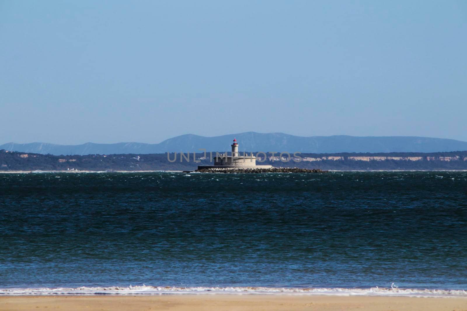 Beautiful beach called Praia da Torre in Lisbon, Portugal, in a sunny day of Spring