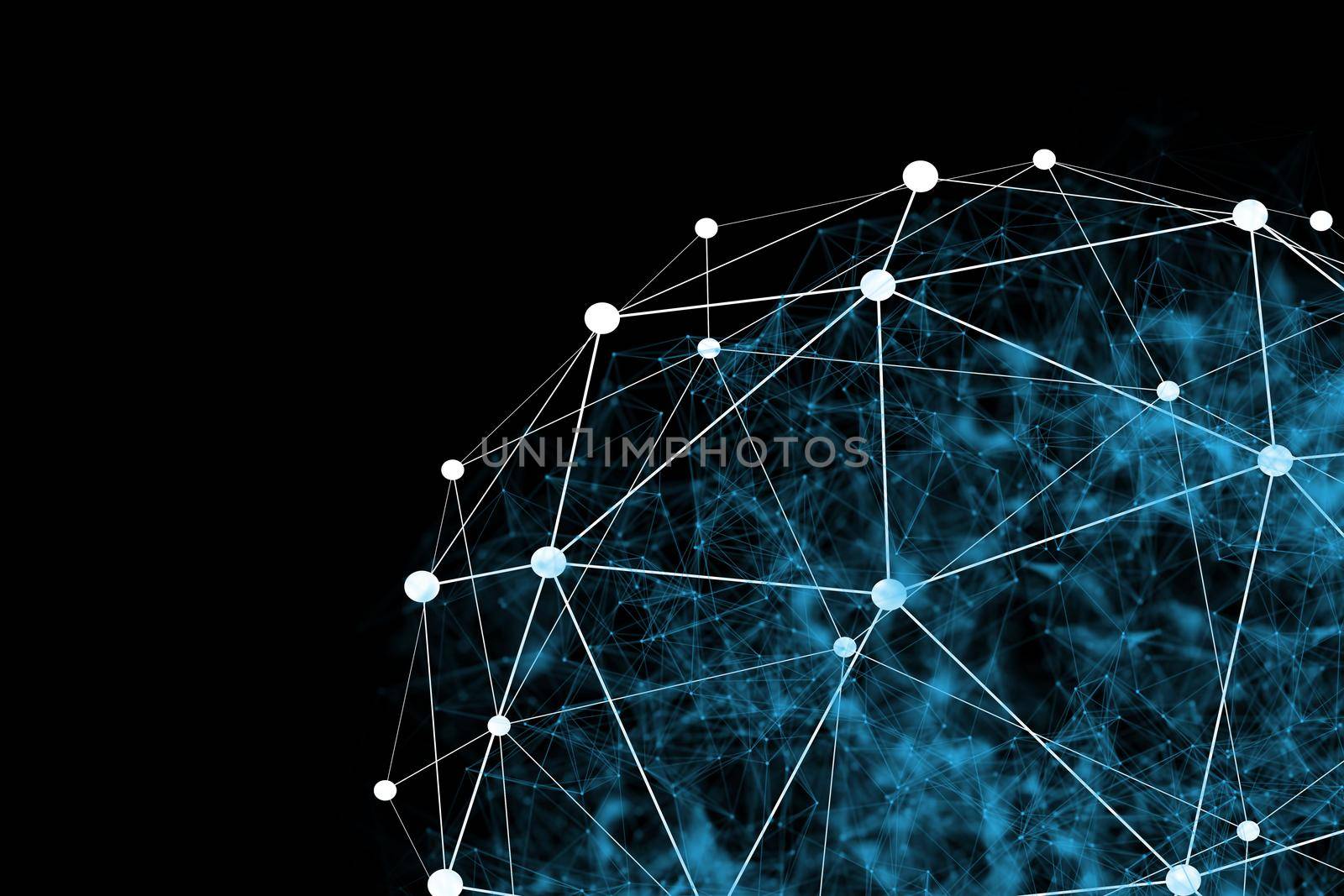 abstract geometrical background with lines and dots for futuristic concept. abstract, abstract backgrounds, blue backgrounds, Abstract polygonal background with connecting dots and lines of plexus effect. Connection technology background or digital background. Big data visualization. Science Network connection structure. by chuanchai