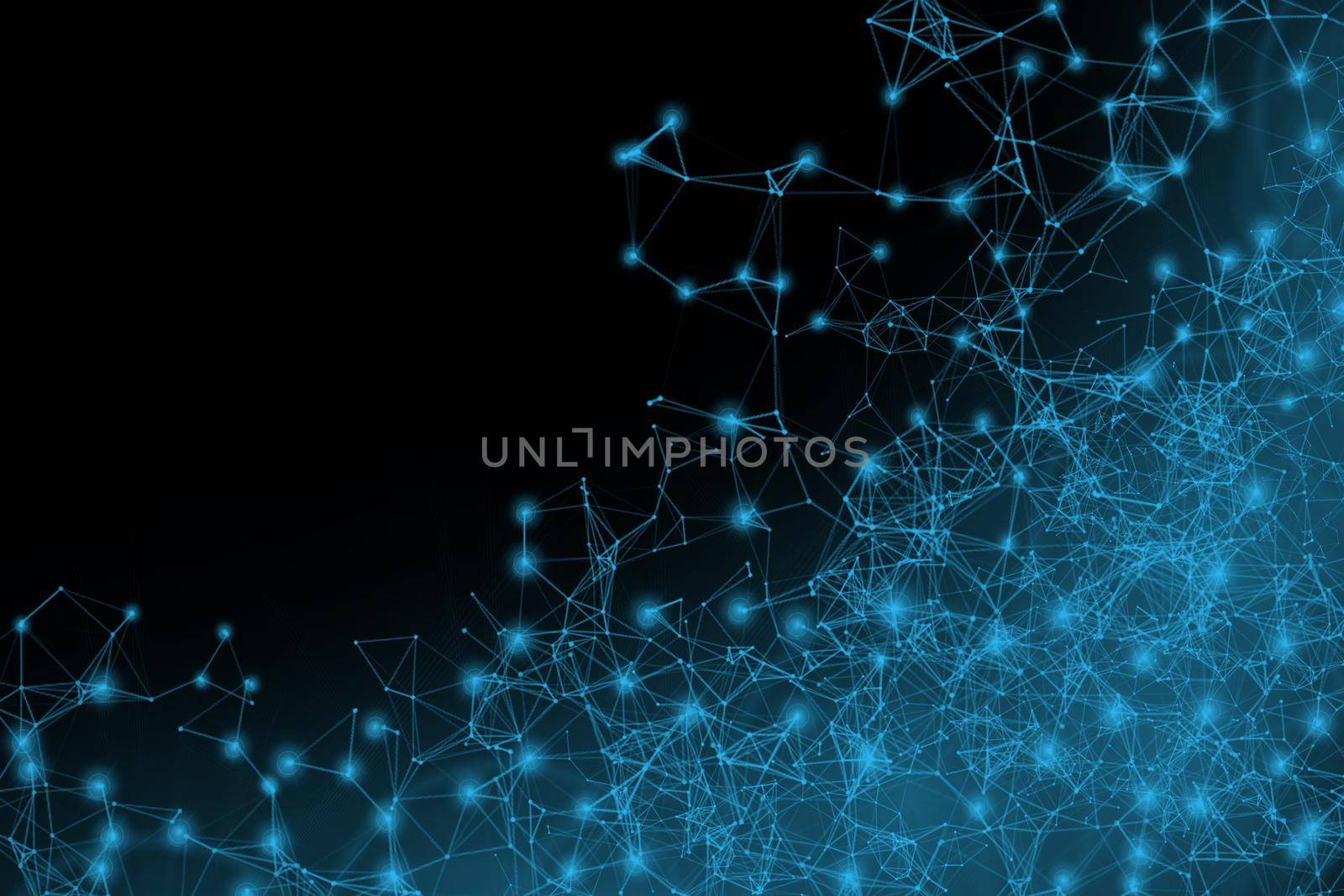 abstract geometrical background with lines and dots for futuristic concept. abstract, abstract backgrounds, blue backgrounds, Abstract polygonal background with connecting dots and lines of plexus effect. Connection technology background or digital background. Big data visualization. Science Network connection structure. by chuanchai