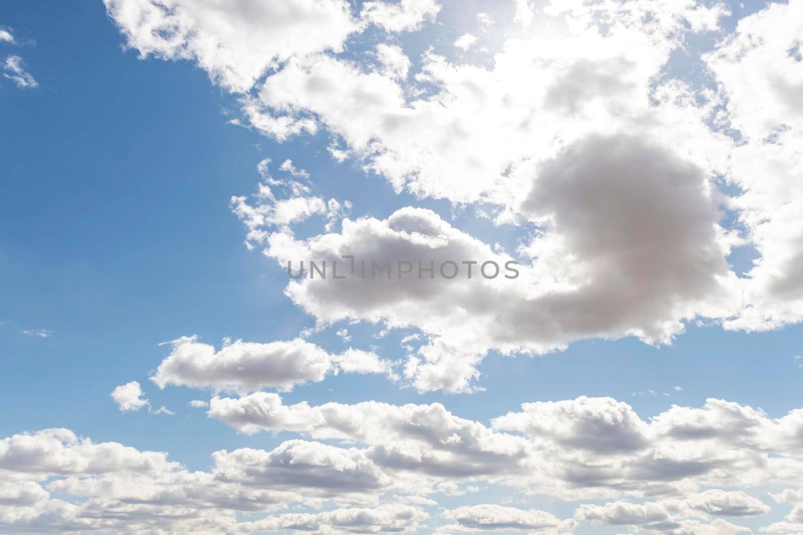 Clouds in sunlight. Sunny autumn day. Front view by Essffes