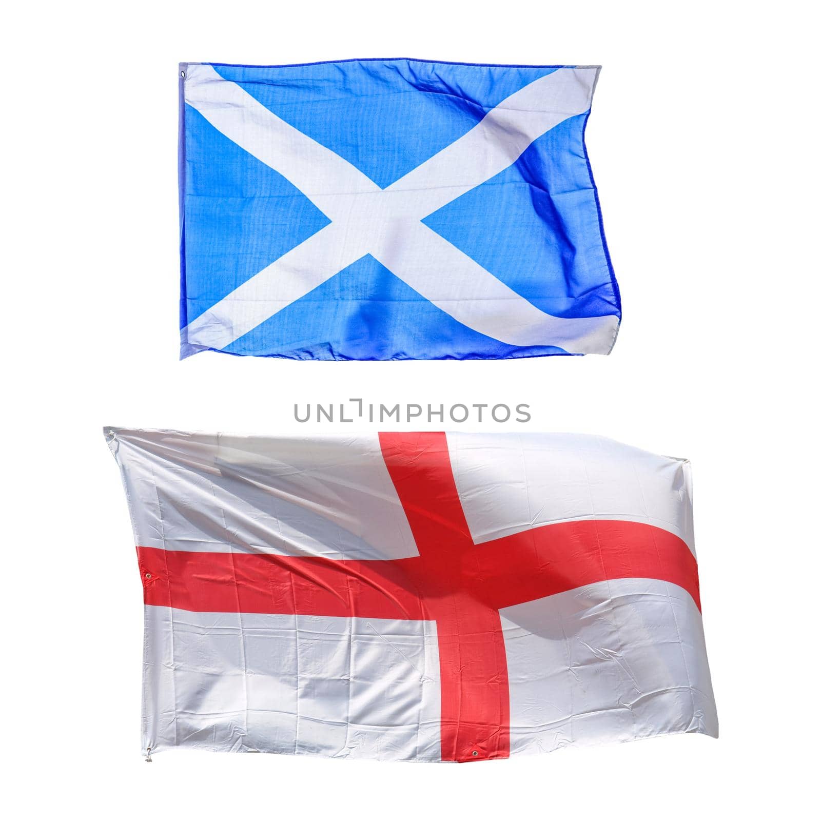 flags of Scotland and England by claudiodivizia