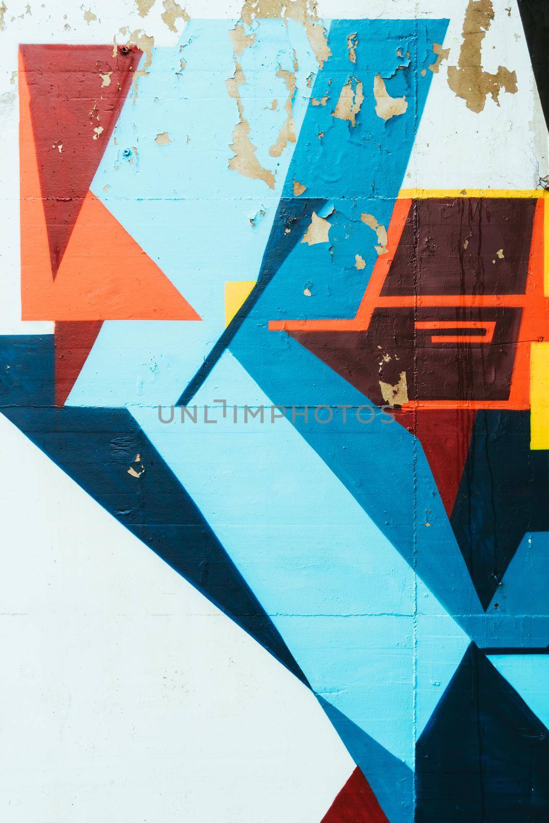 Beautiful street art graffiti. Abstract creative drawing fashion colors on the walls of the city. Urban Contemporary Culture