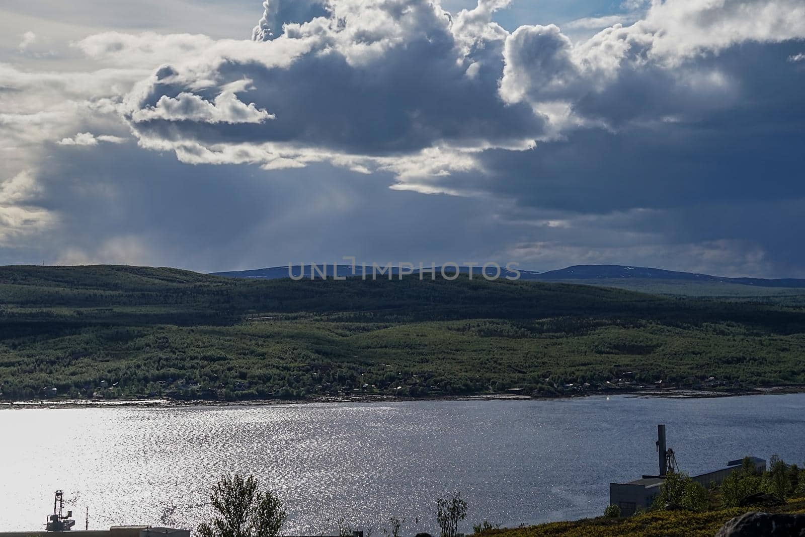 Natural landscape with a view of the Kola Bay. Murmansk, Russia