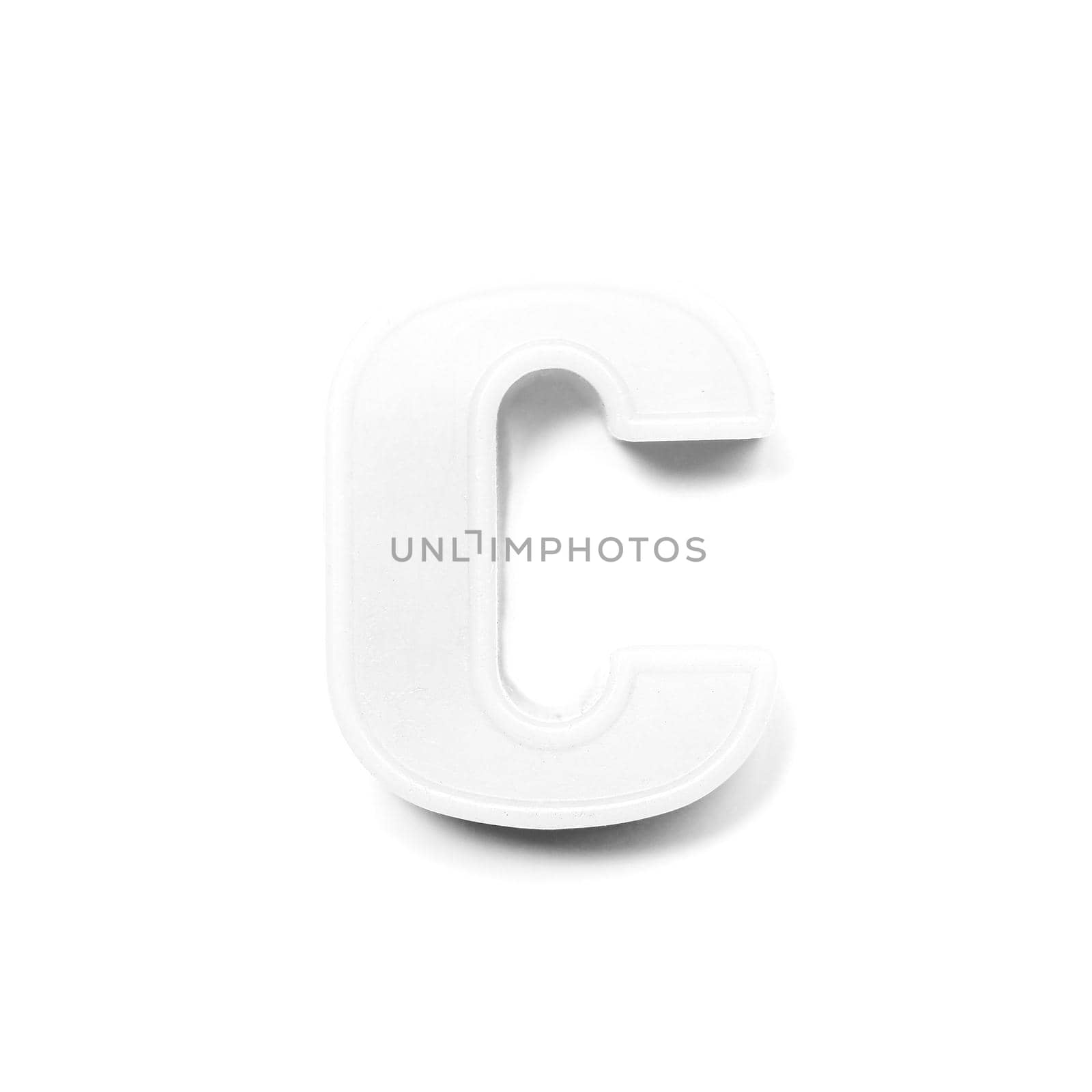 Magnetic lowercase letter C in black and white by claudiodivizia