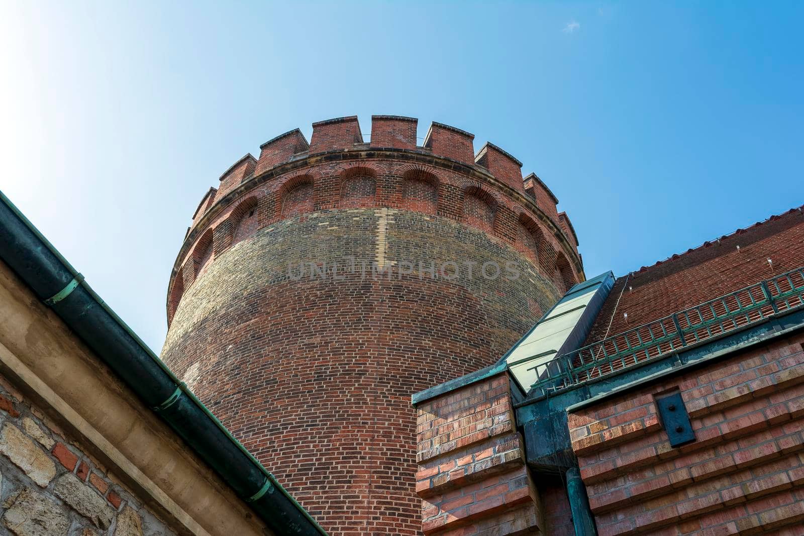 Berlin, Germany - August 16, 2019: Watchtower at Spandau Citadel (Juliusturm) Berlin